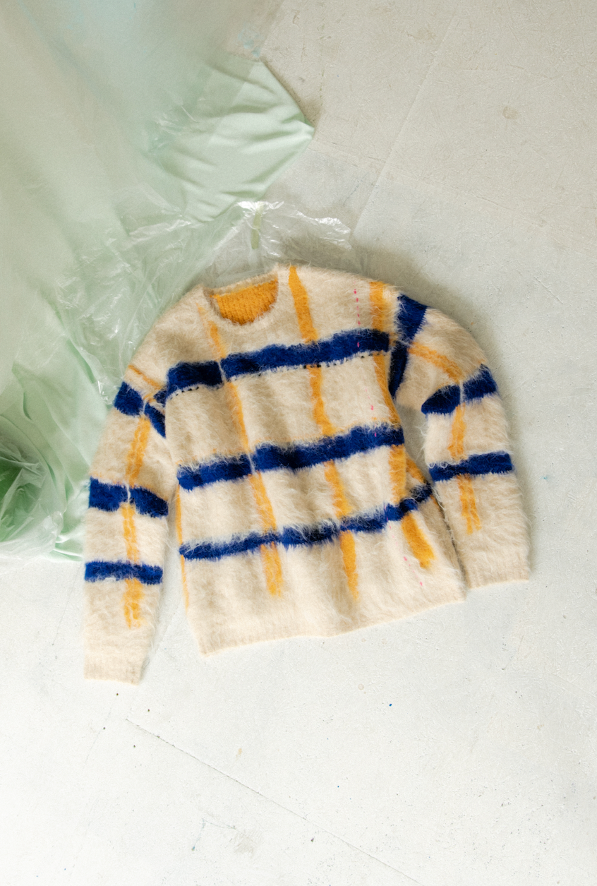 新品☆ PAMM 透明な空気のチェックニット 透明なクリームアイボリー 透明な空気のチェックニット – pamm.officialstore