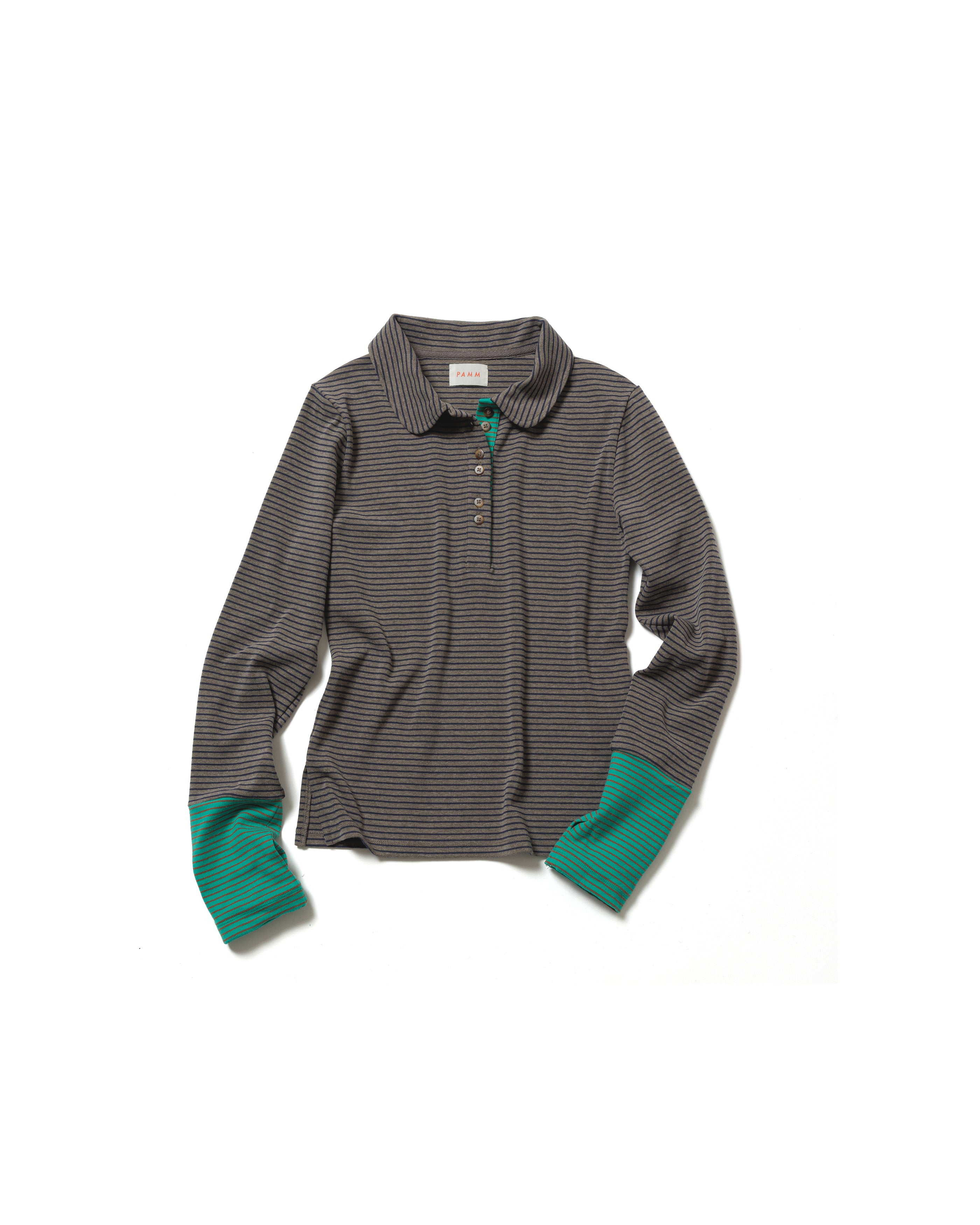 罫線のボーダーポロトップス – pamm.officialstore