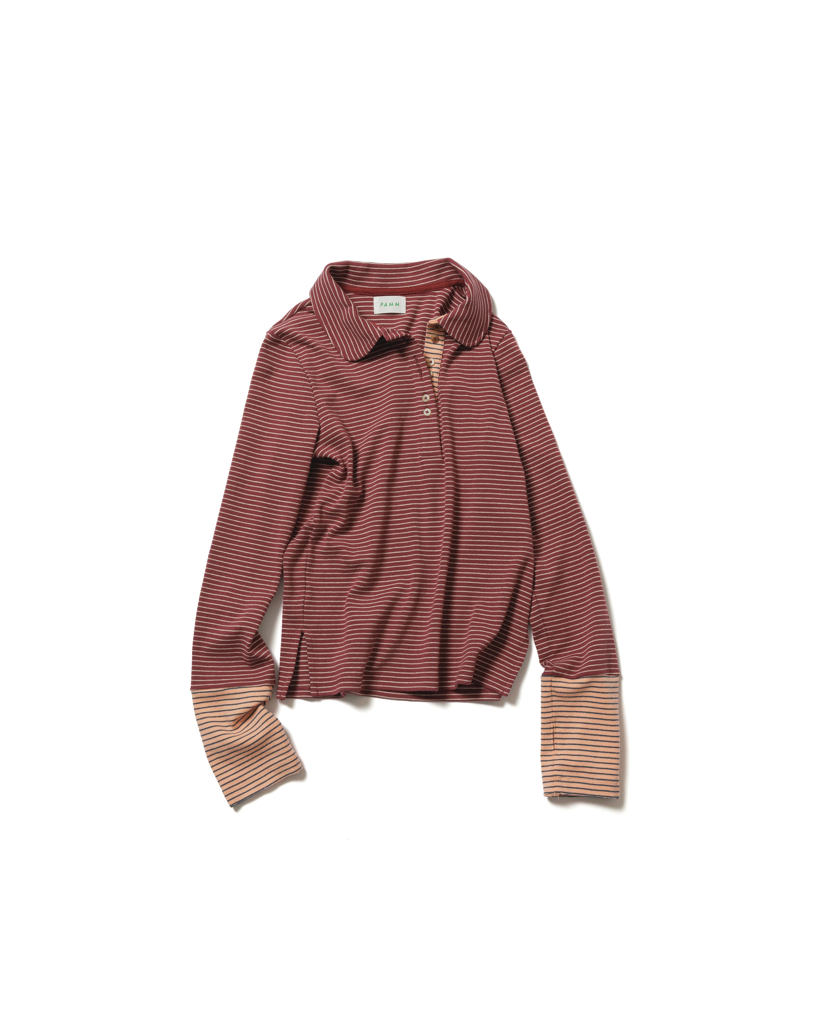 罫線のボーダーポロトップス – pamm.officialstore