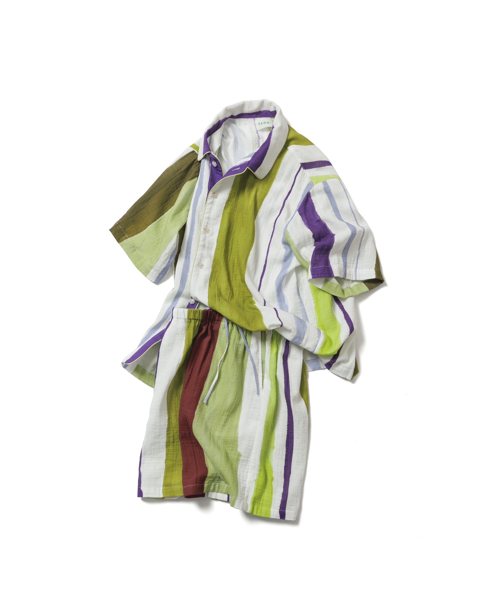 2 新品 入手困難 PAMM 知性のストライプのサマーパジャマ - ガーゼ 夕凪 知性のストライプのサマーパジャマ - ガーゼ – pamm.officialstore