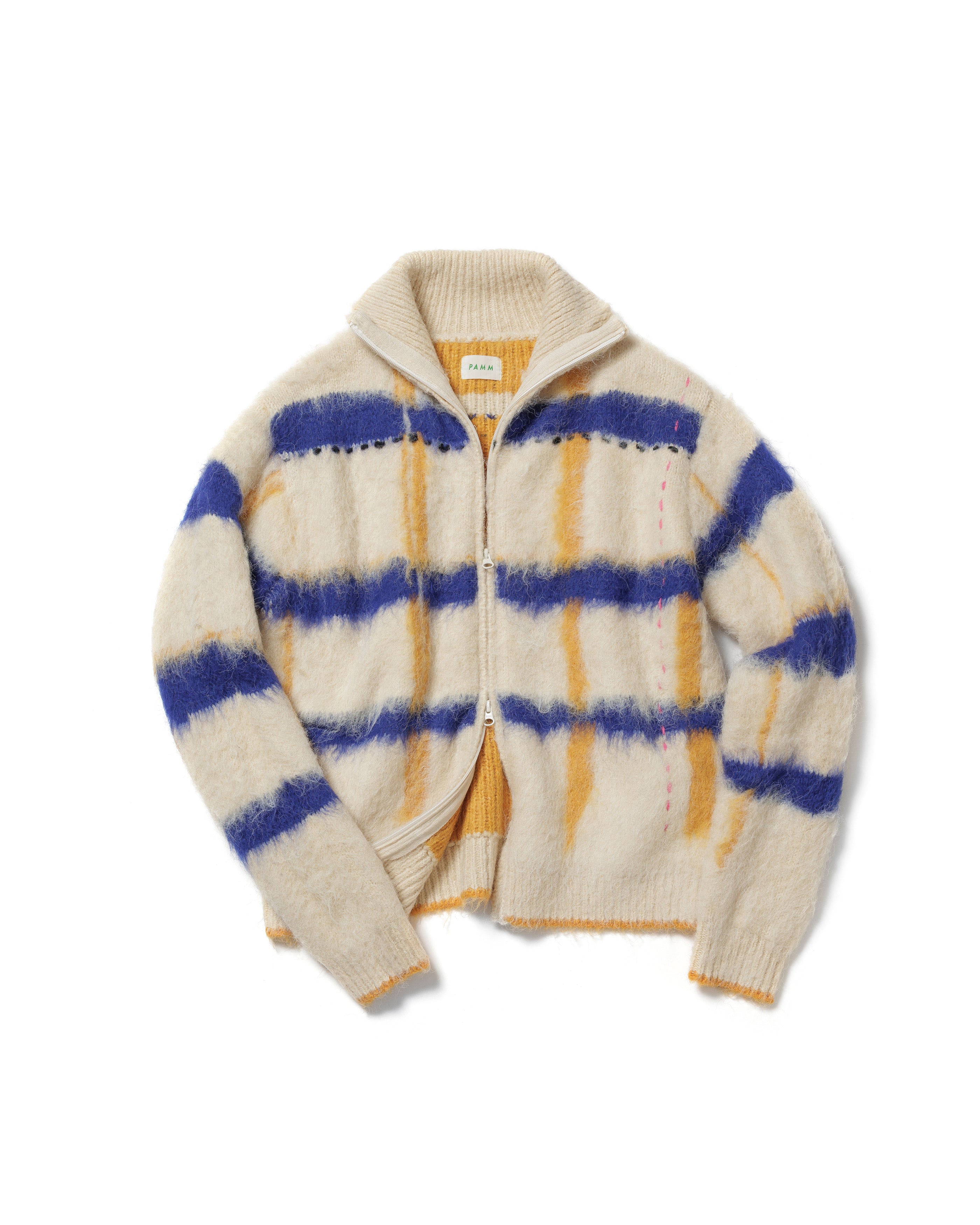 透明な空気のチェックジップニット – pamm.officialstore