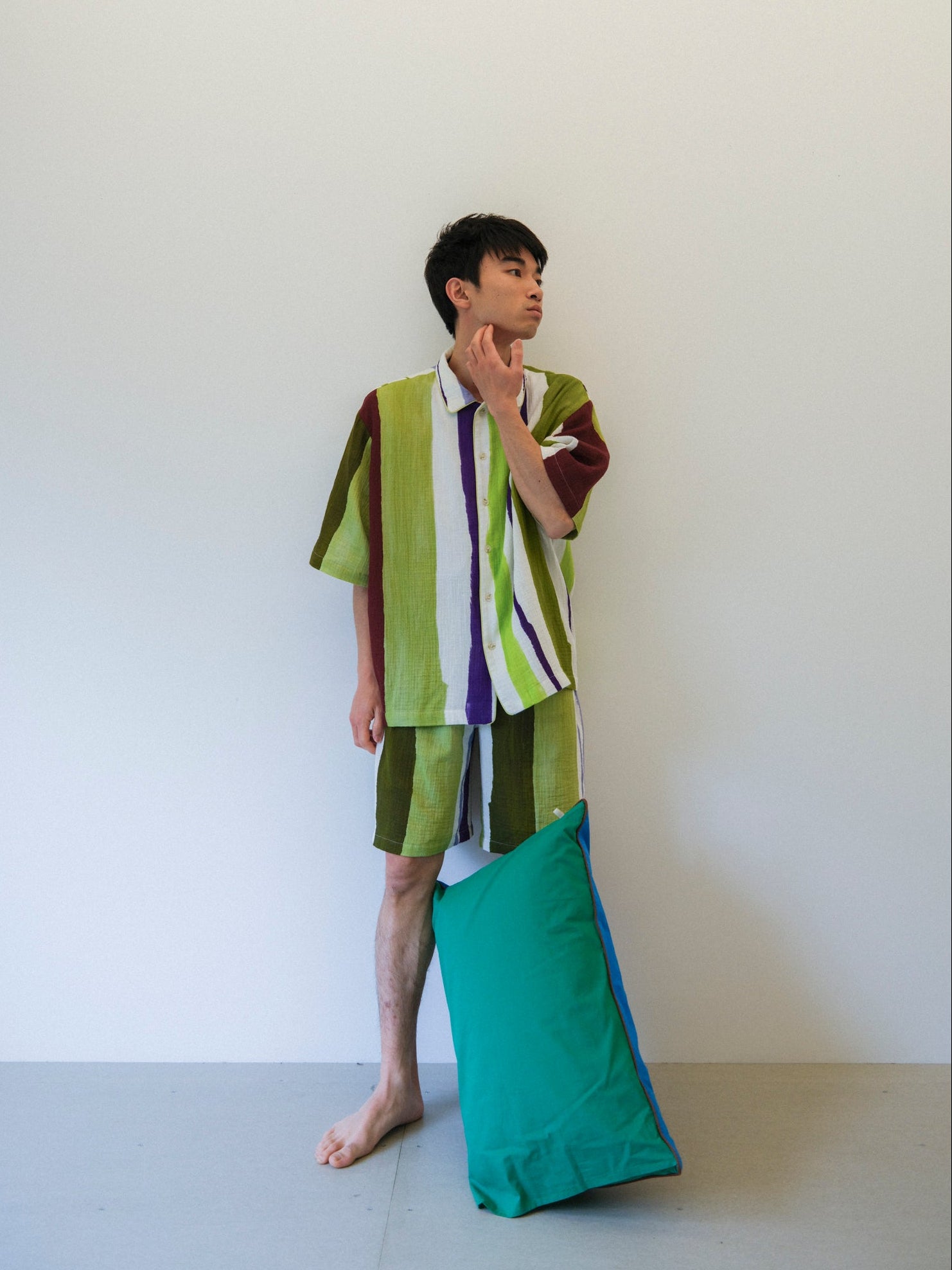知性のストライプのサマーパジャマ - ガーゼ – pamm.officialstore