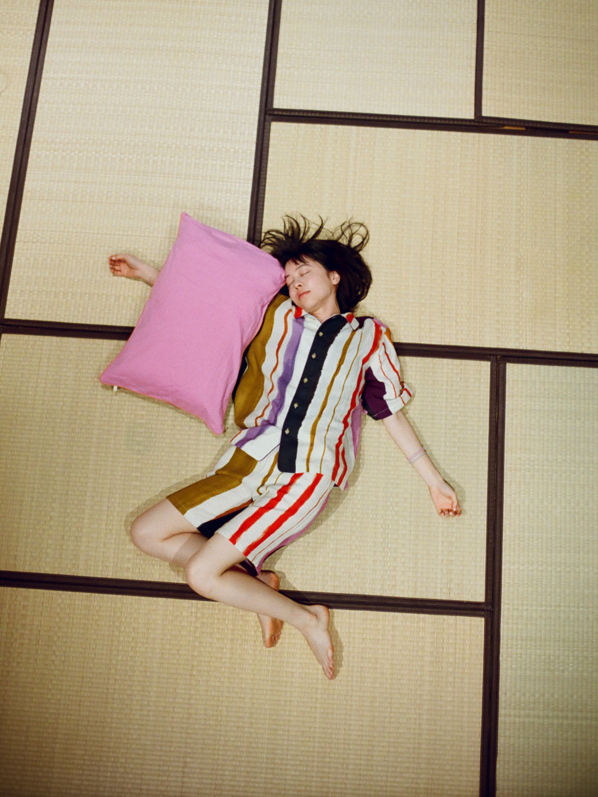 知性のストライプのサマーパジャマ - ガーゼ – pamm.officialstore