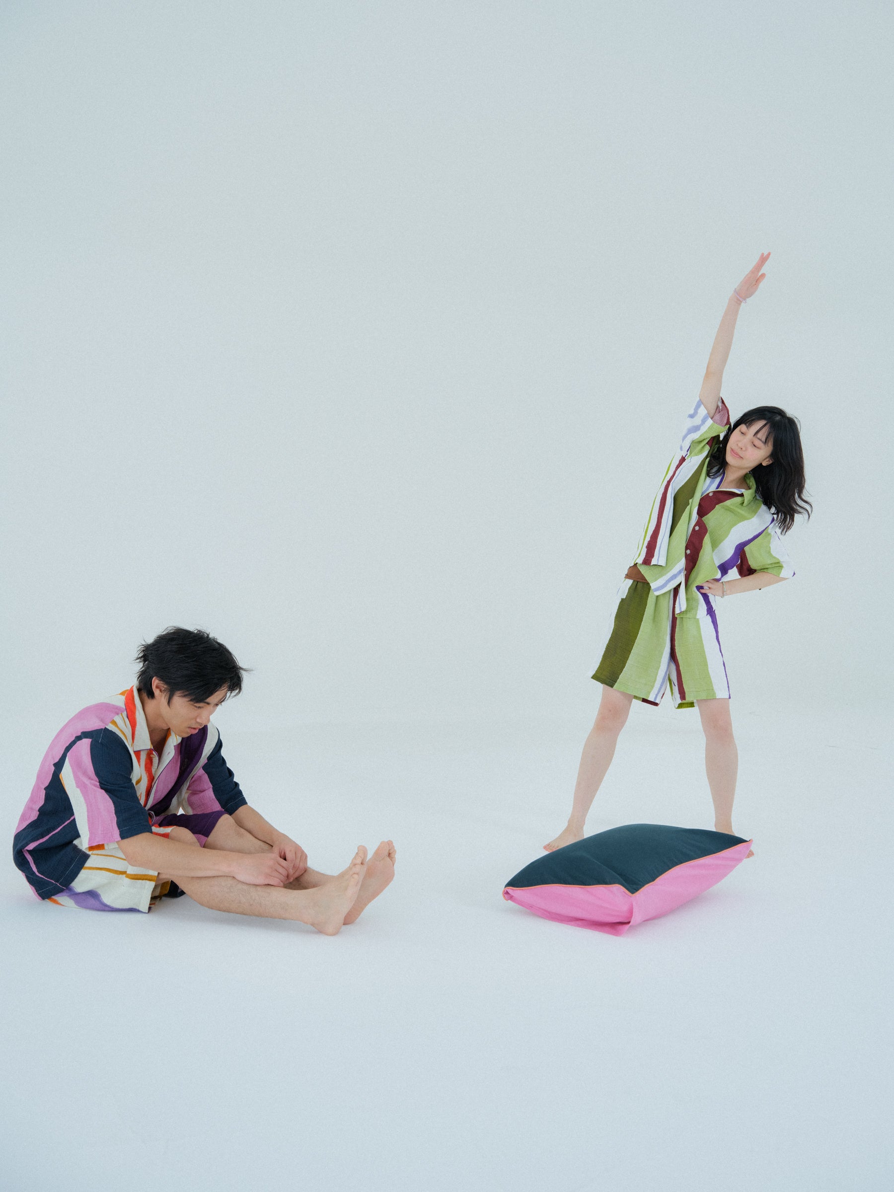 知性のストライプのサマーパジャマ - ガーゼ – pamm.officialstore