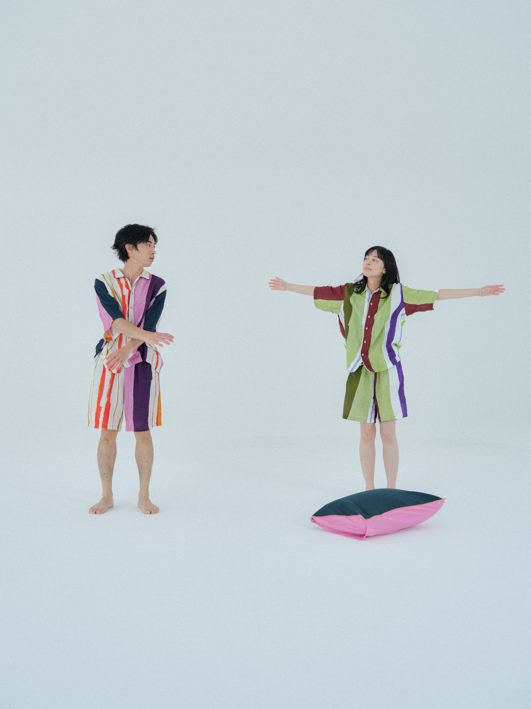 知性のストライプのサマーパジャマ - ガーゼ – pamm.officialstore