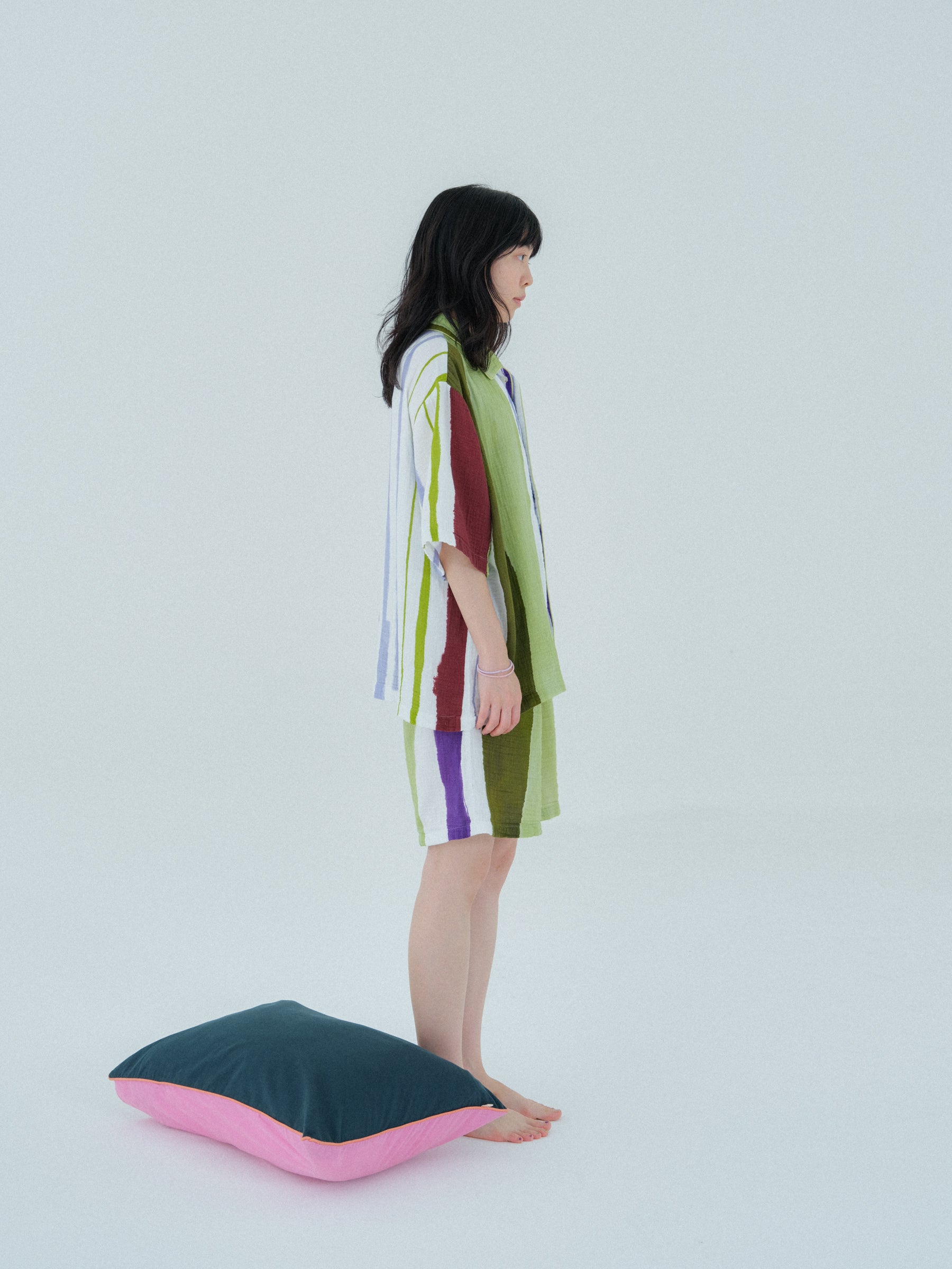 知性のストライプのサマーパジャマ - ガーゼ – pamm.officialstore