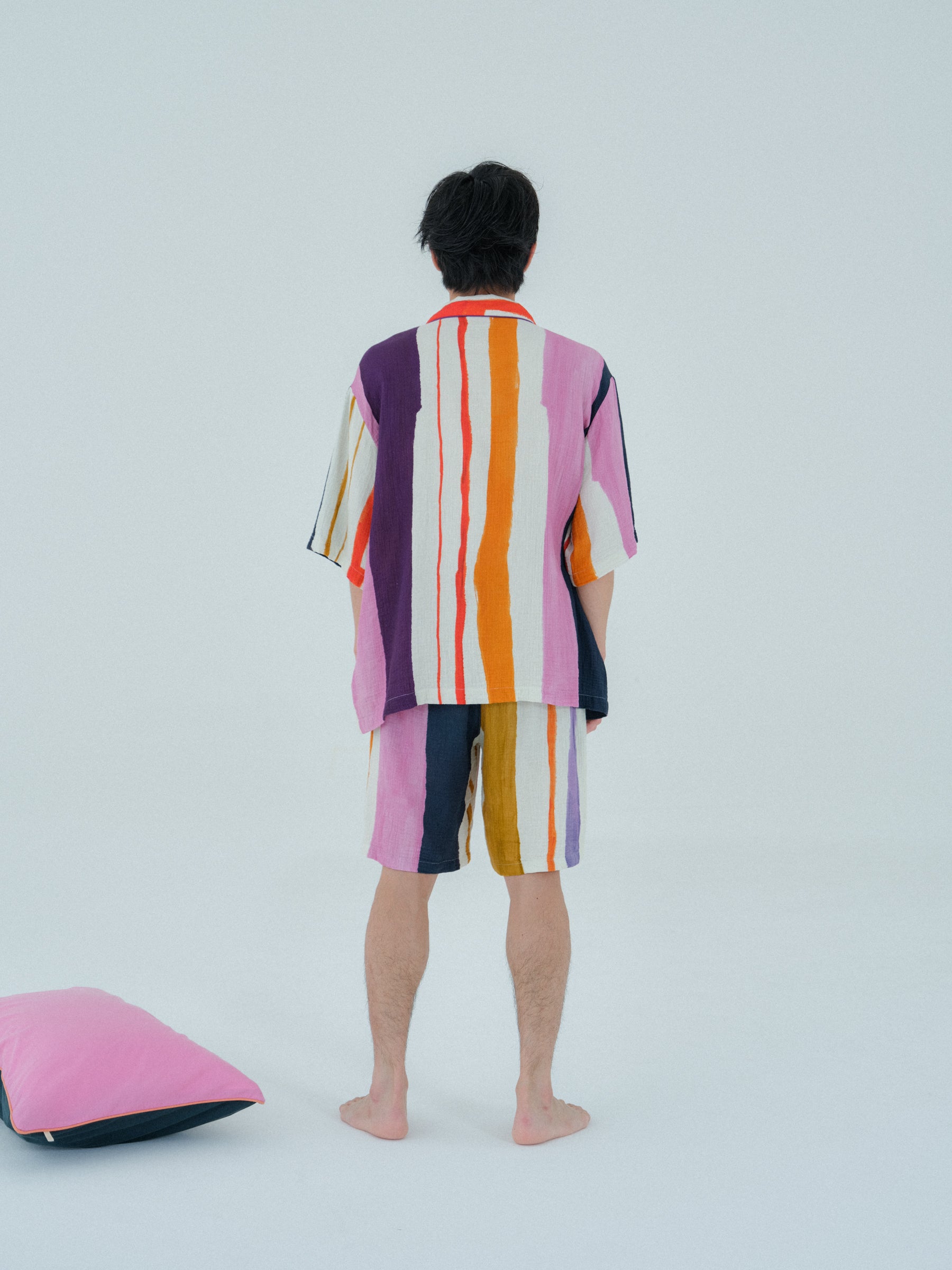 2 新品 入手困難 PAMM 知性のストライプのサマーパジャマ - ガーゼ 夕凪 知性のストライプのサマーパジャマ - ガーゼ – pamm.officialstore