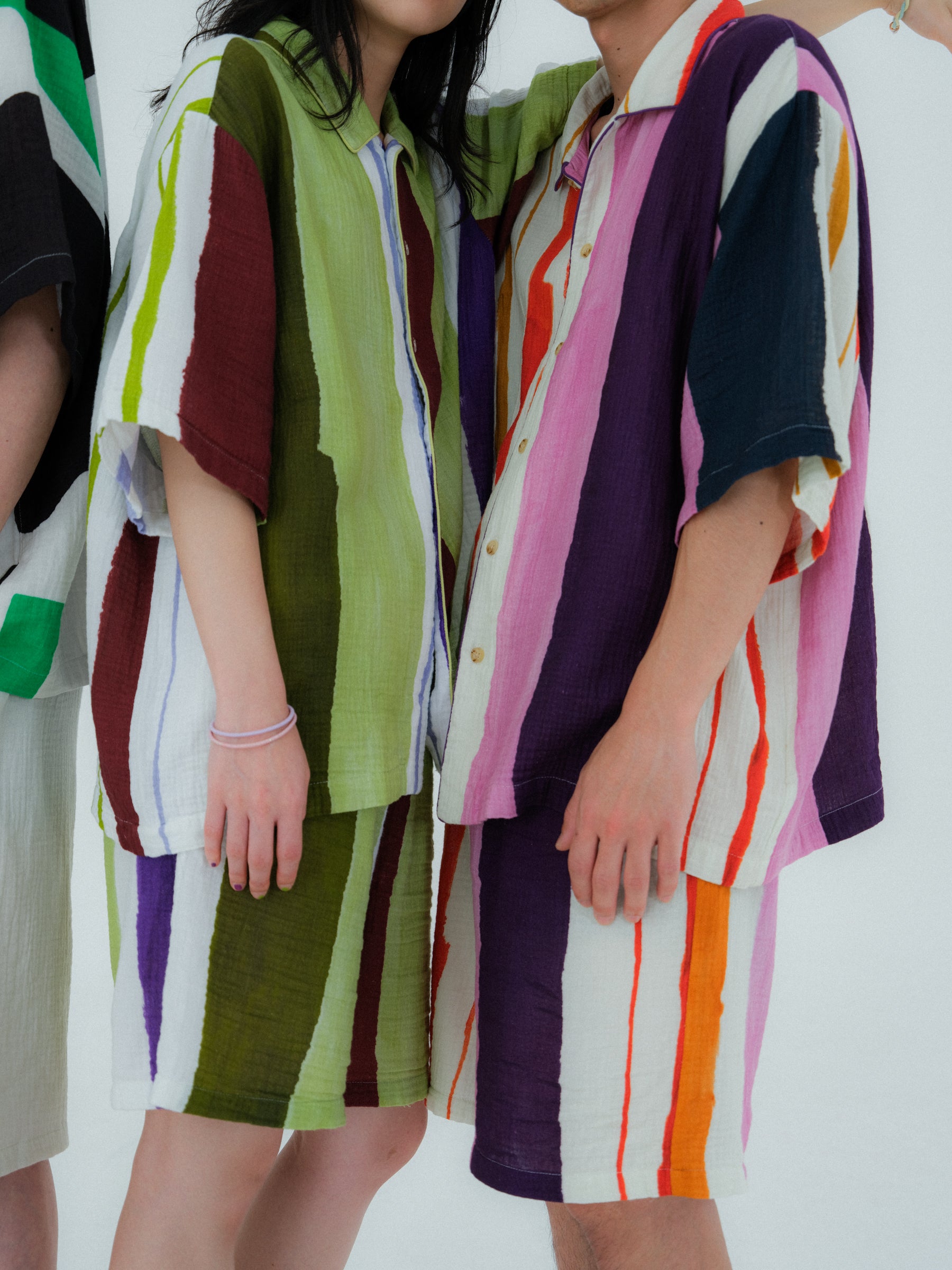 知性のストライプのサマーパジャマ - ガーゼ – pamm.officialstore