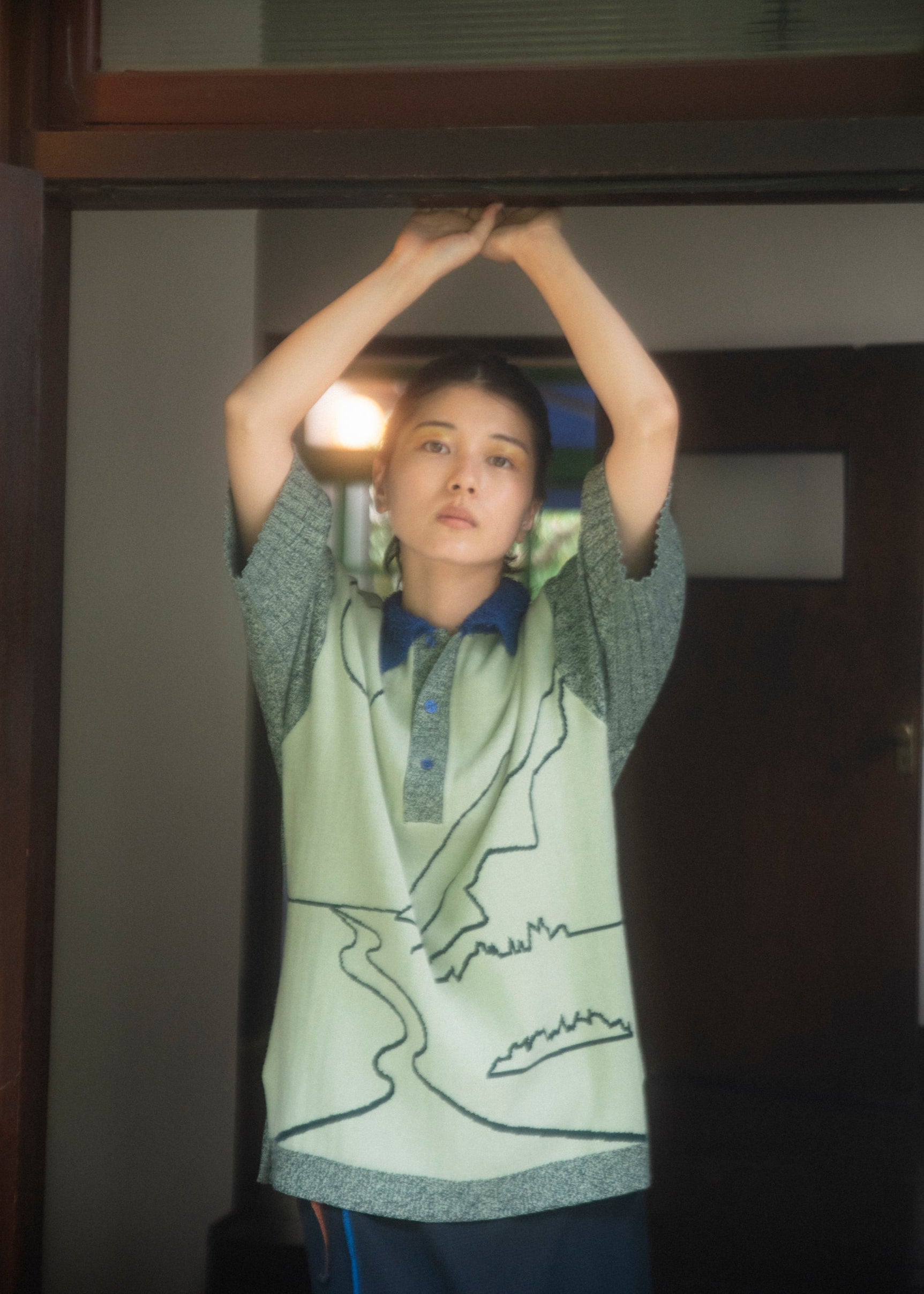 ted pamm 月のある風景のポロニット(砂漠の月) 月のある風景のニットポロ – pamm.officialstore