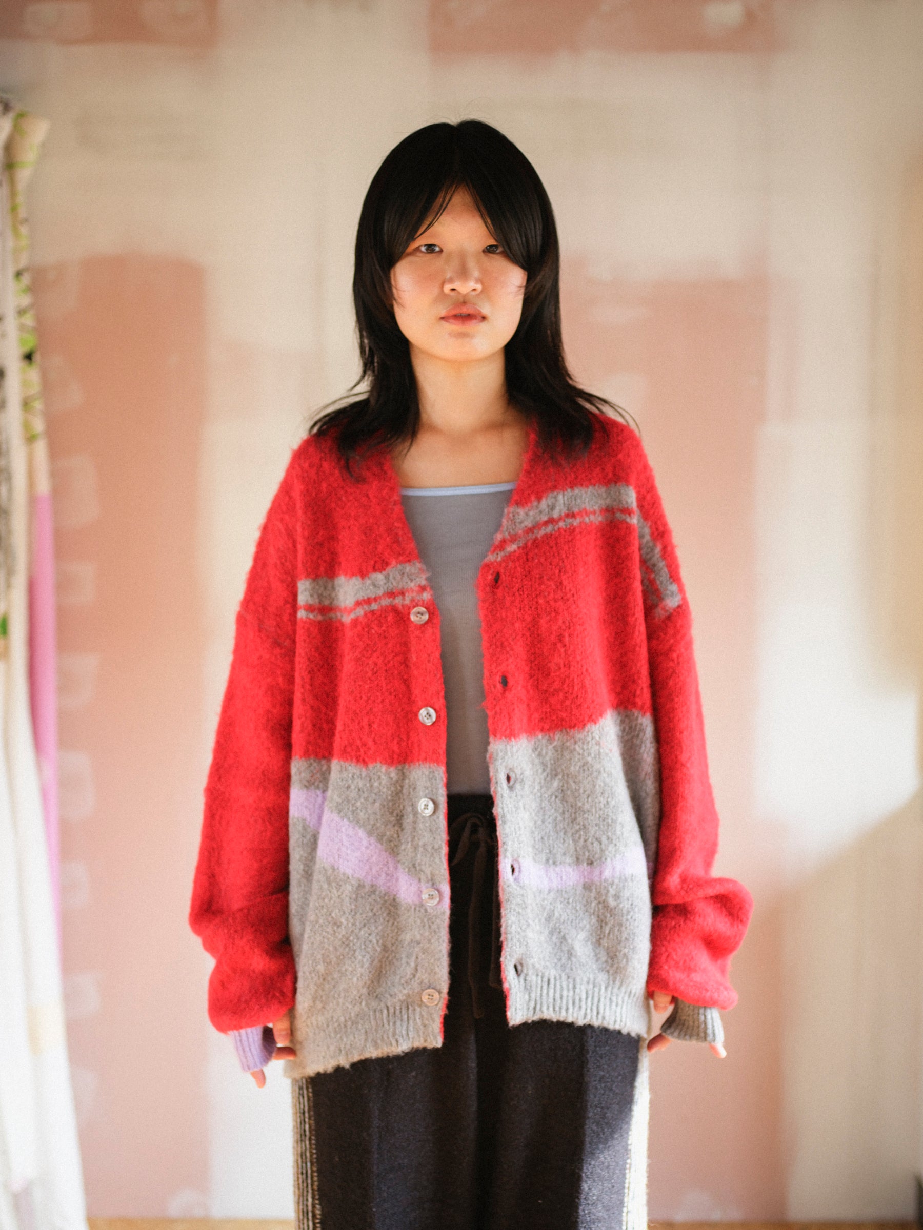 pamm 気狂いのニットカーディガン レッド 気狂いのニットカーディガン – pamm.officialstore