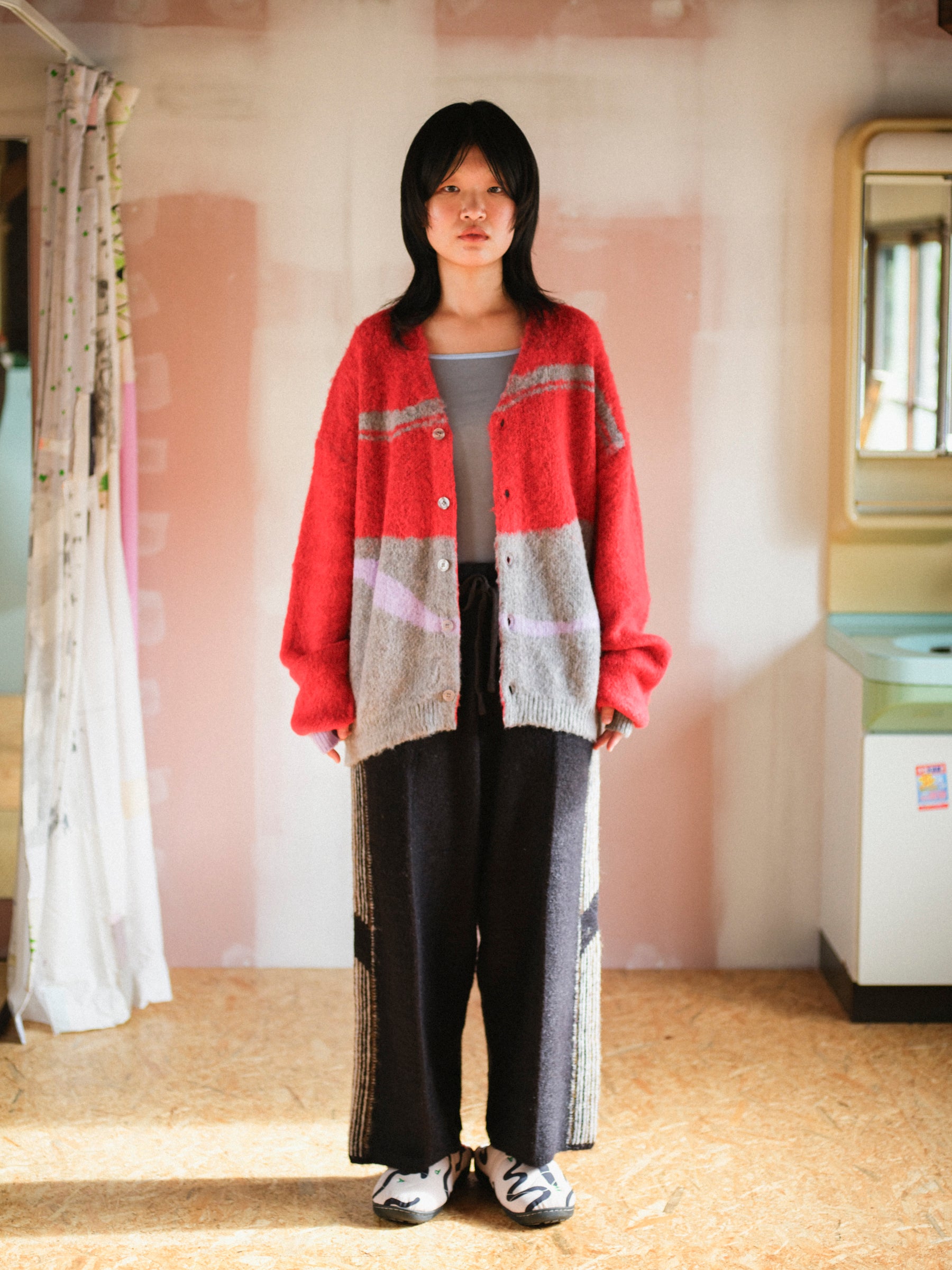 pamm 気狂いのニットカーディガン レッド 気狂いのニットカーディガン – pamm.officialstore