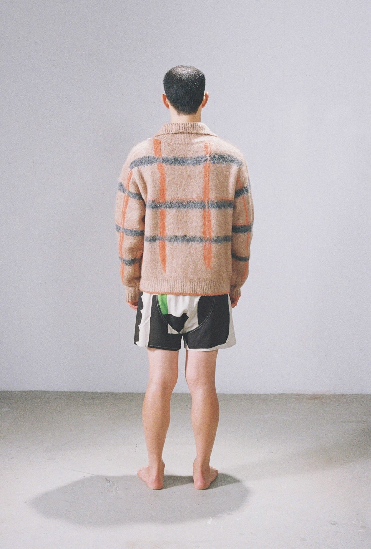 PAMM 透明なチェックのジップニット 透明な空気のチェックジップニット – pamm.officialstore