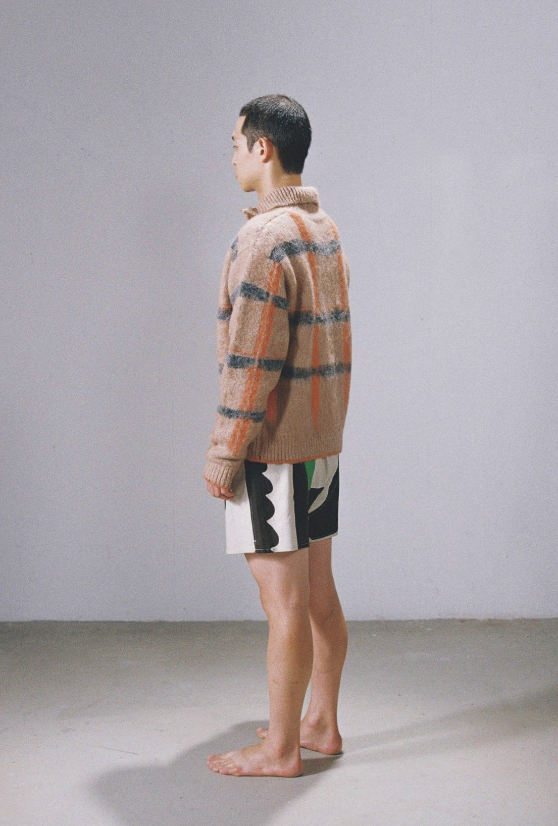 透明な空気のチェックジップニット – pamm.officialstore
