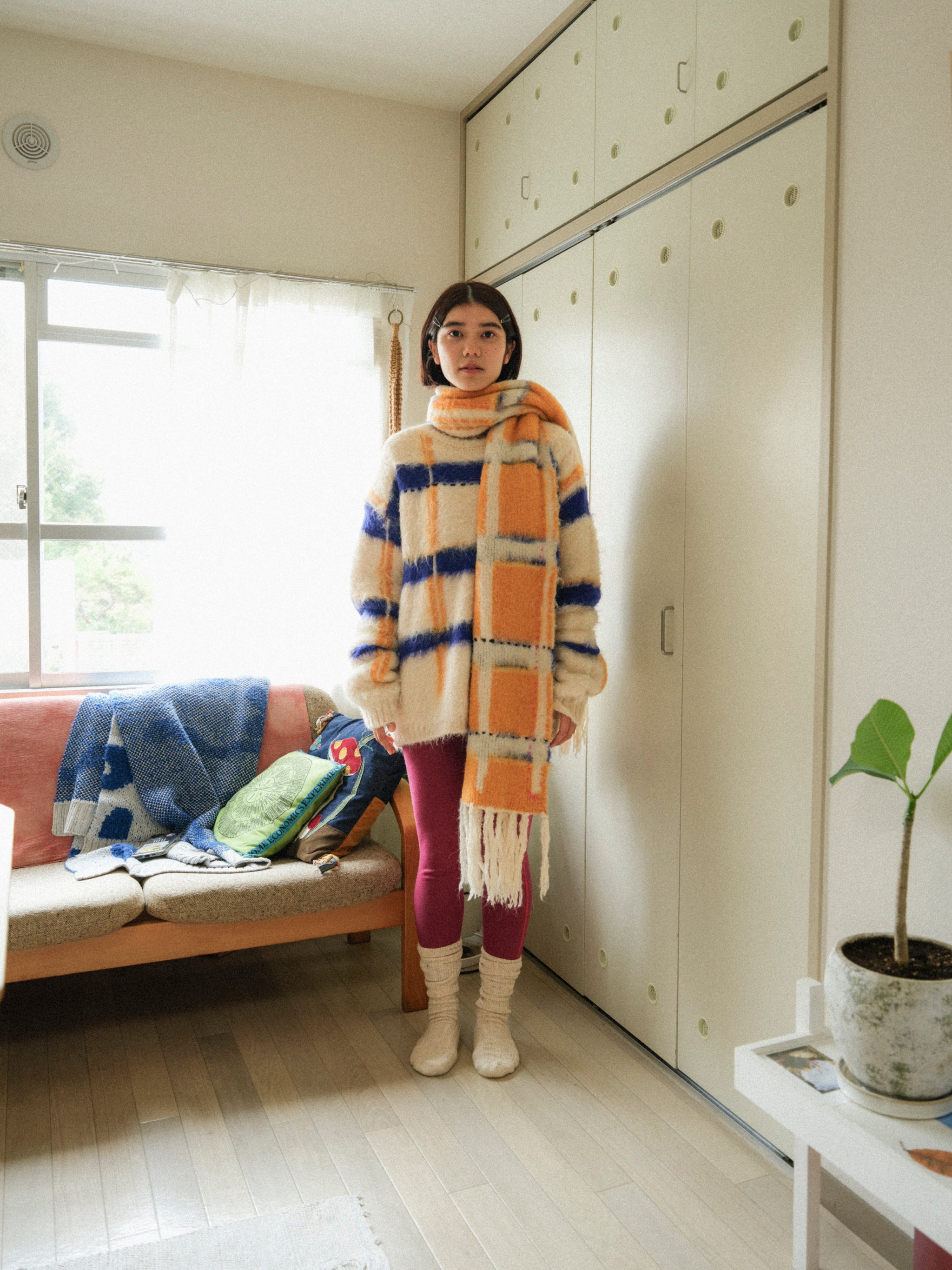 透明な空気のチェックニット – pamm.officialstore