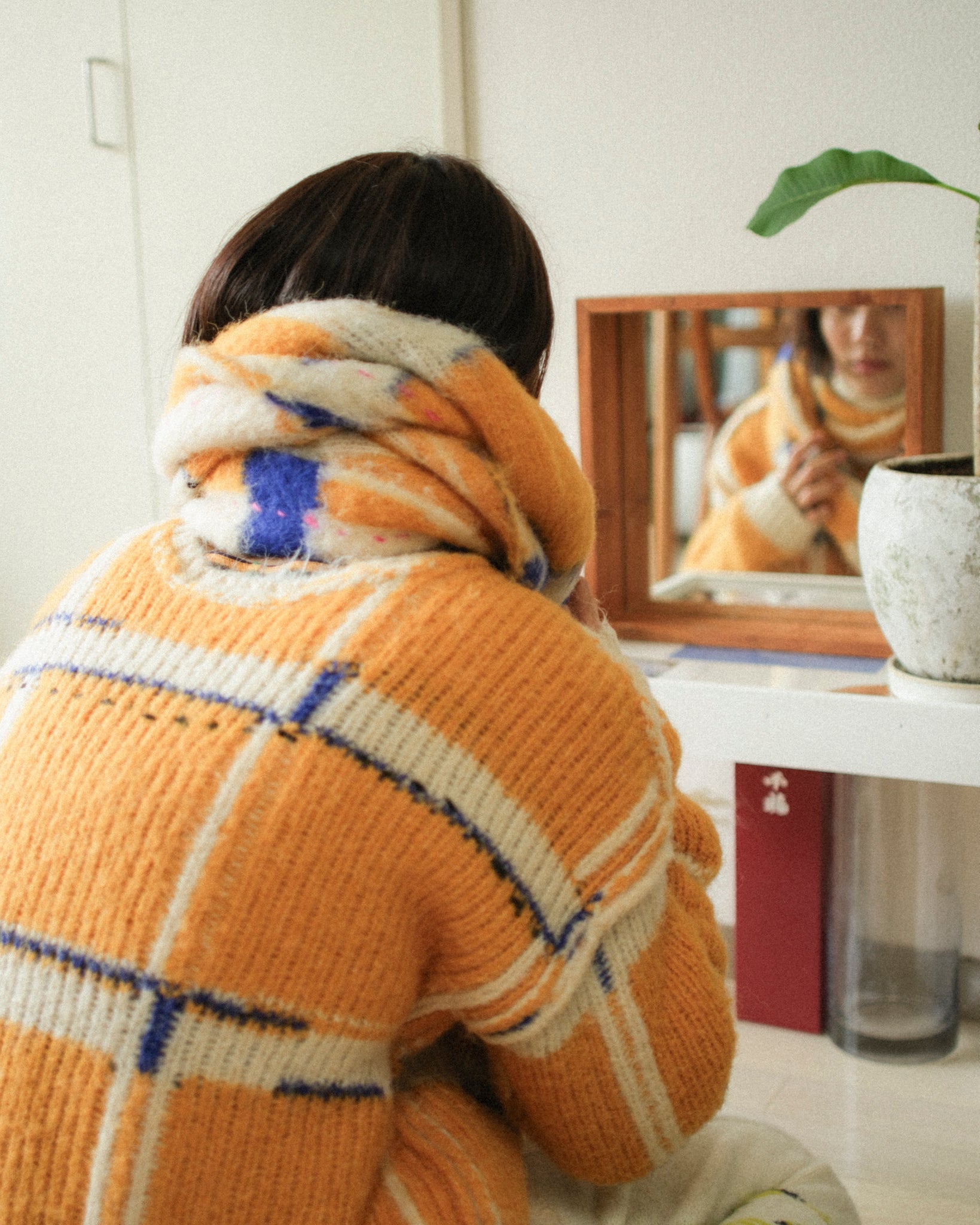 透明な空気のチェックマフラー – pamm.officialstore