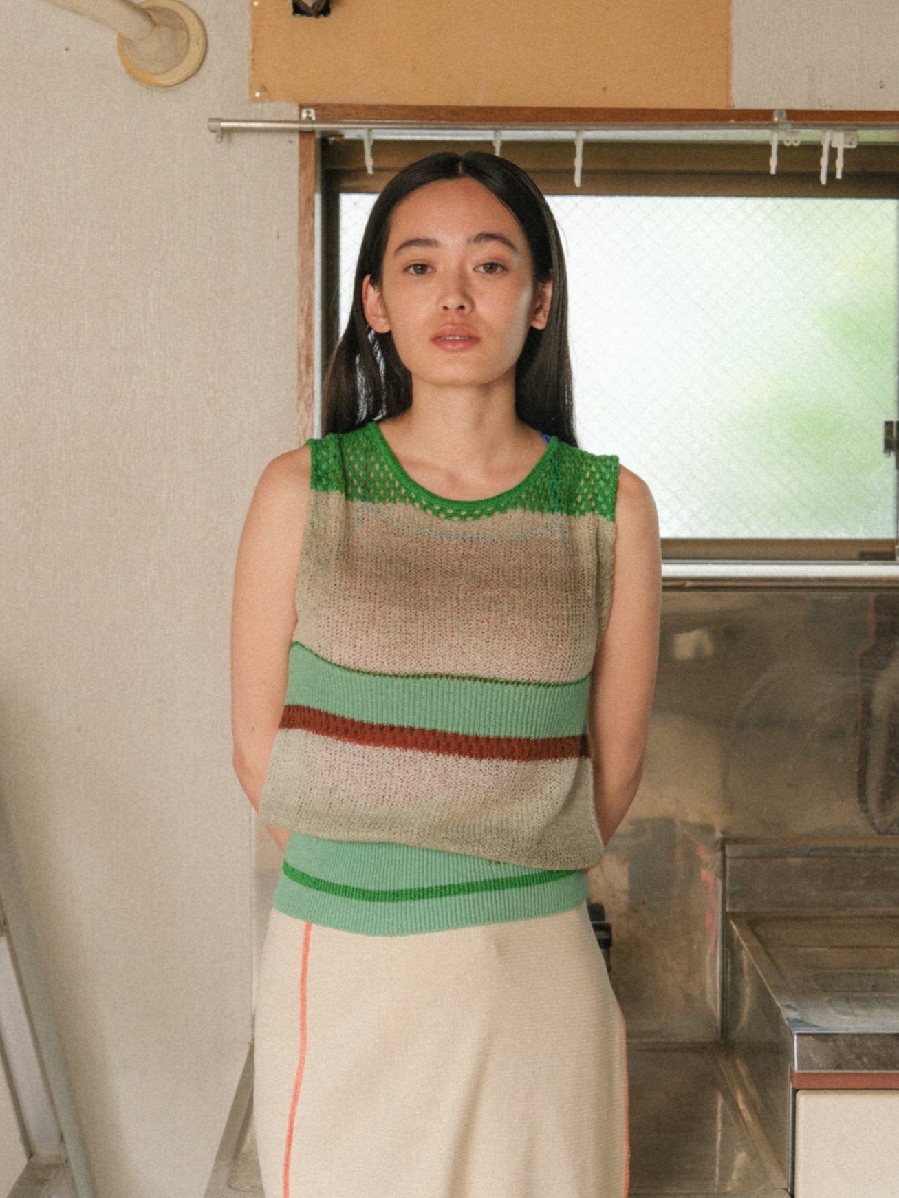PAMM ニットベスト 2 way see-through knit vest 2 way see-through knit vest – pamm.officialstore