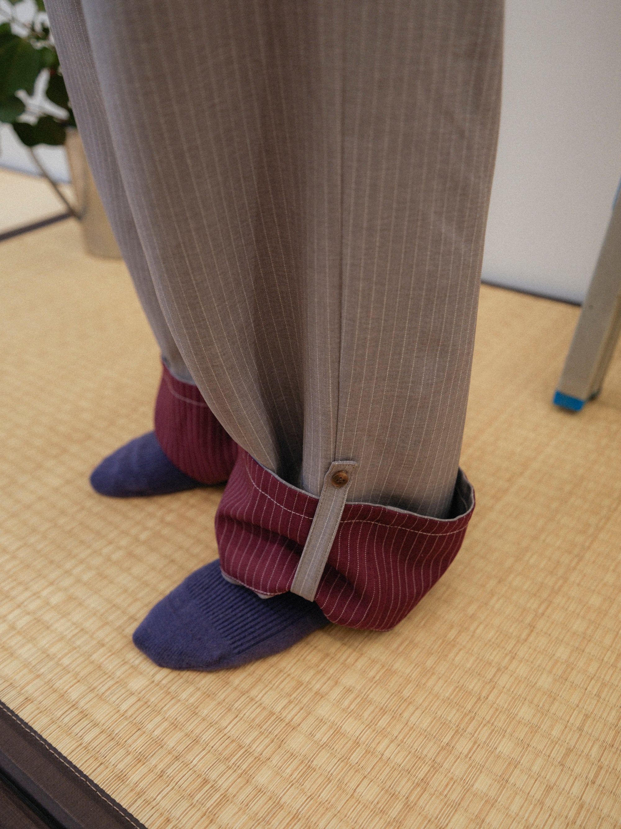 肌色のストライプジャンプスーツ – pamm.officialstore