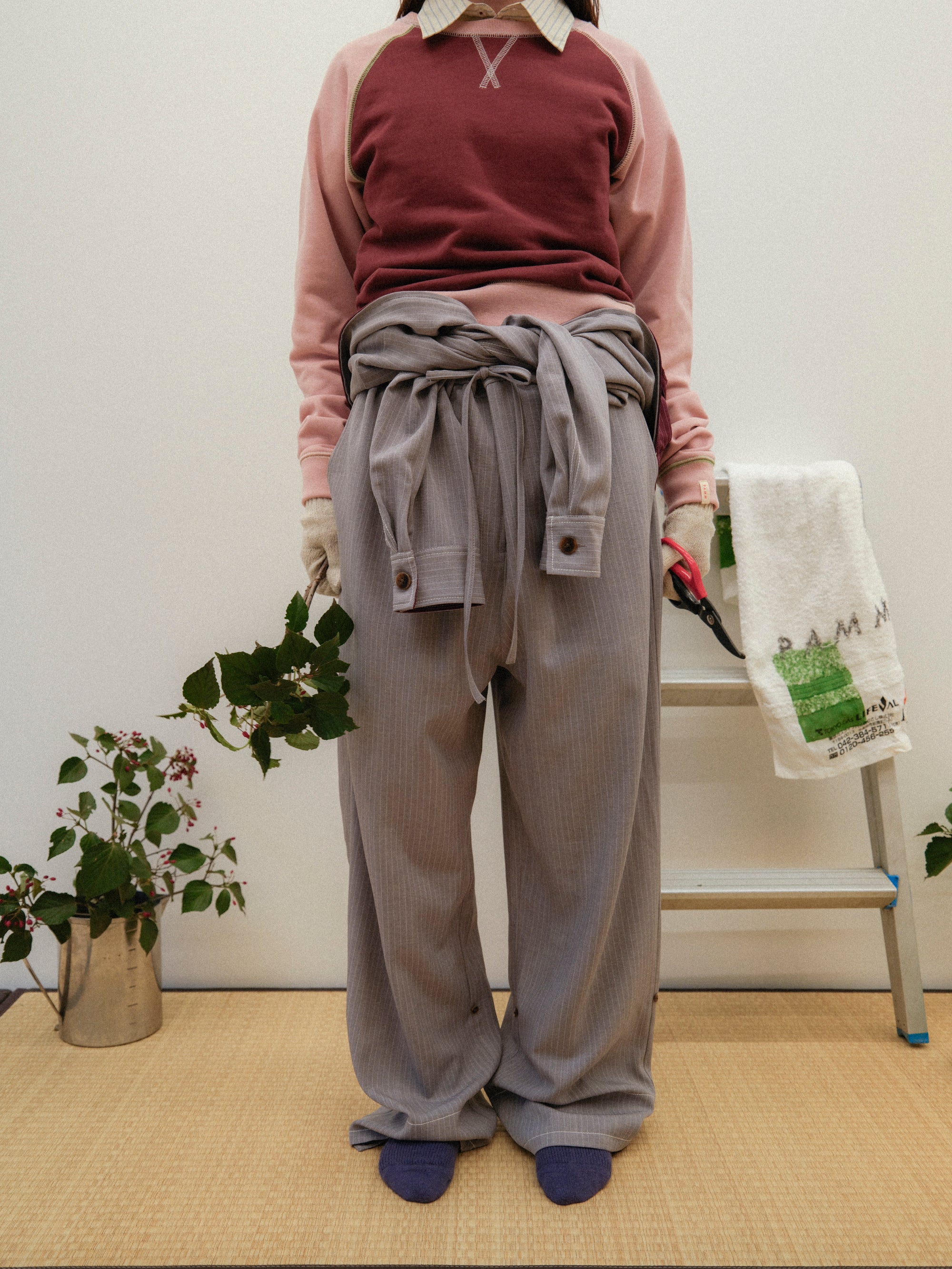 肌色のストライプジャンプスーツ – pamm.officialstore