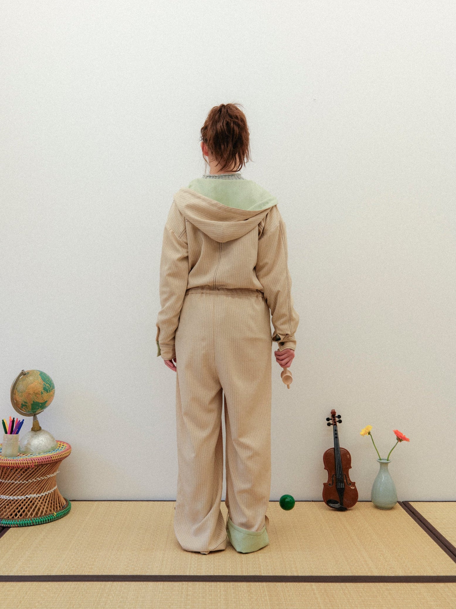肌色のストライプジャンプスーツ – pamm.officialstore