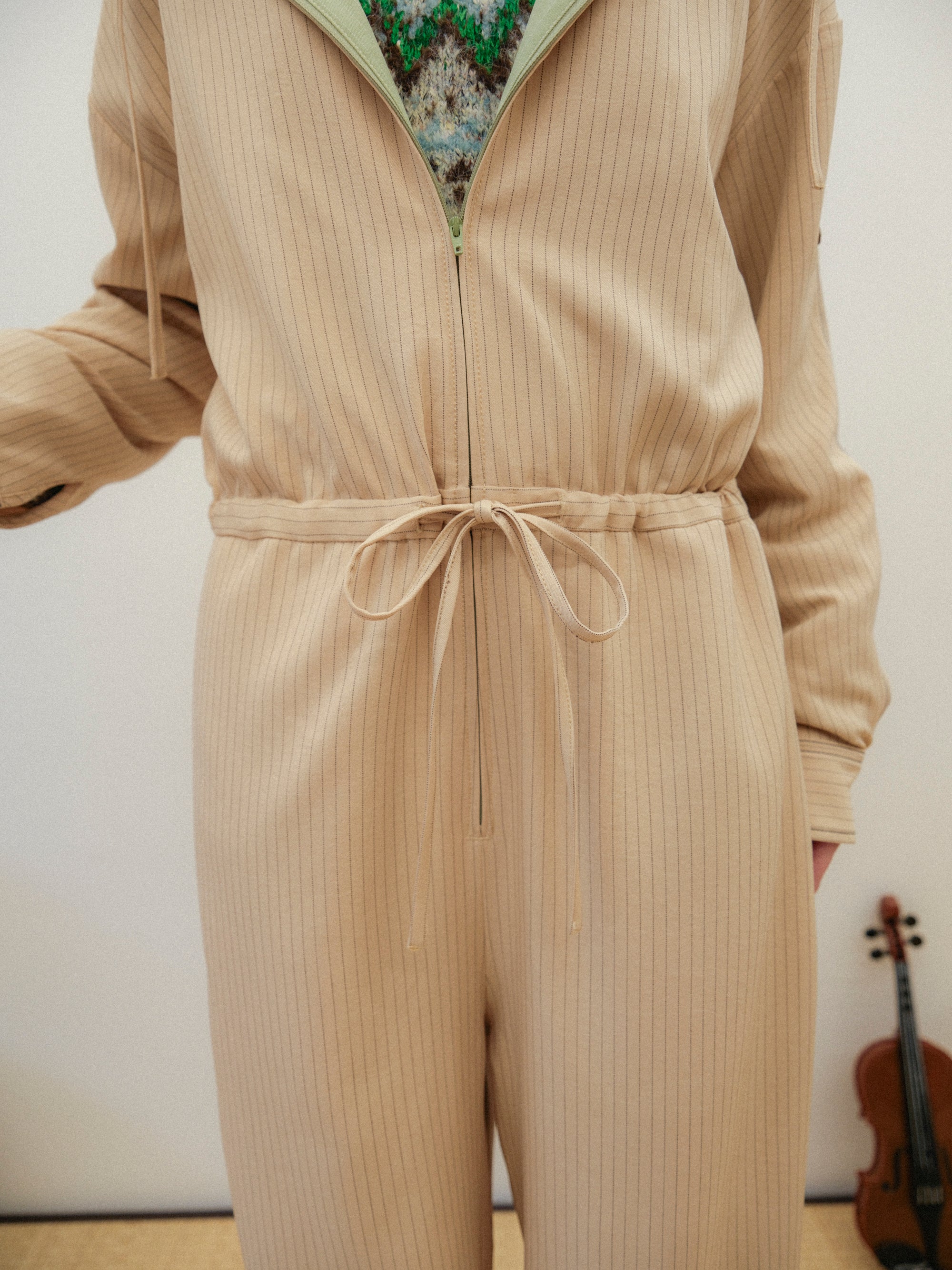 肌色のストライプジャンプスーツ – pamm.officialstore