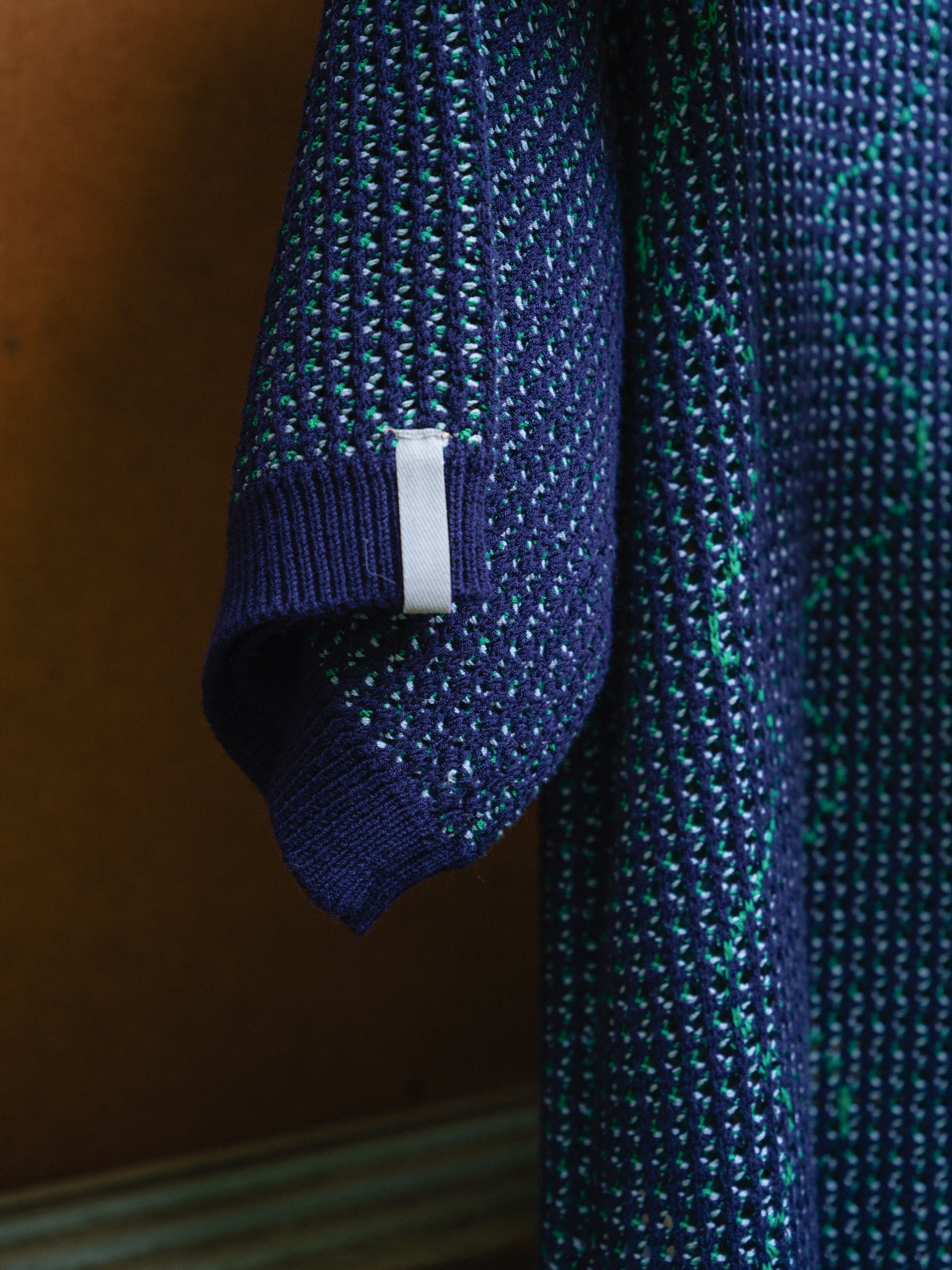 PAMM 寛大なインテリア柄メッシュニットポロ PAMM 寛大なインテリア柄メッシュニットポロ