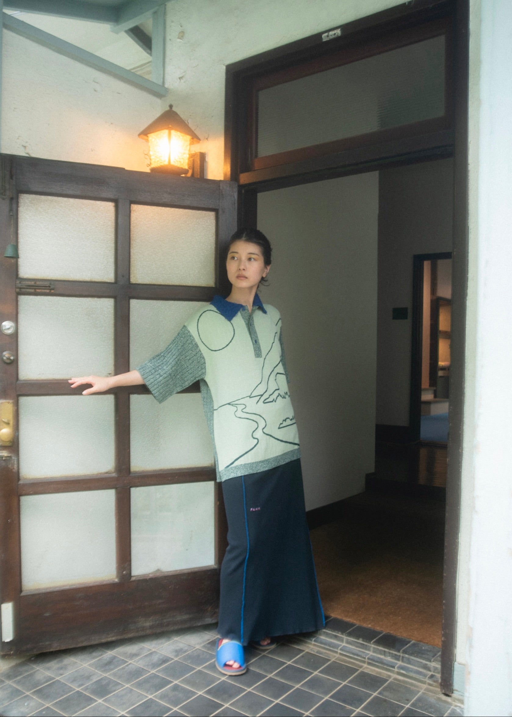パム PAMM ニットポロシャツ 格子のニットポロシャツ – pamm.officialstore