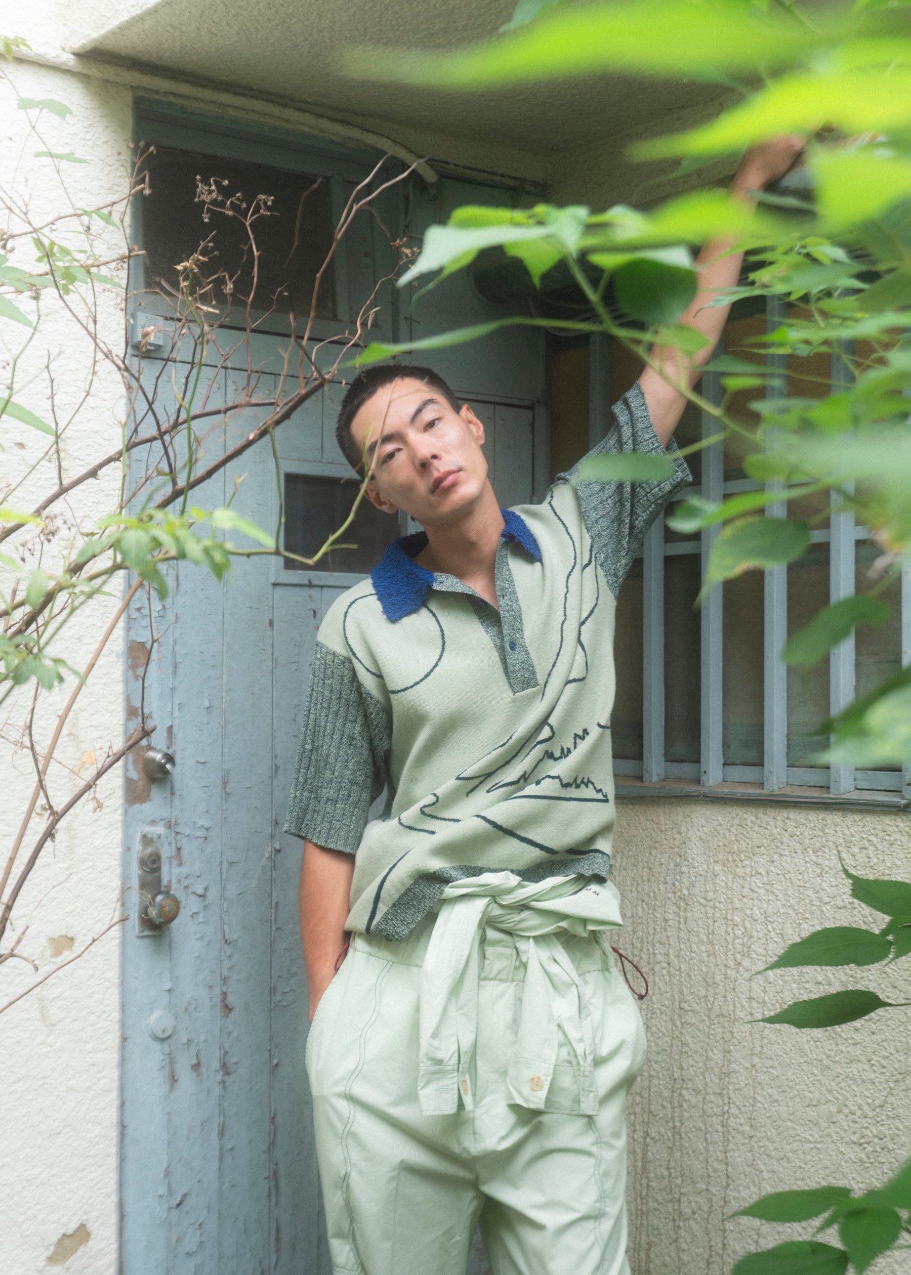 月のある風景のニットポロ – pamm.officialstore