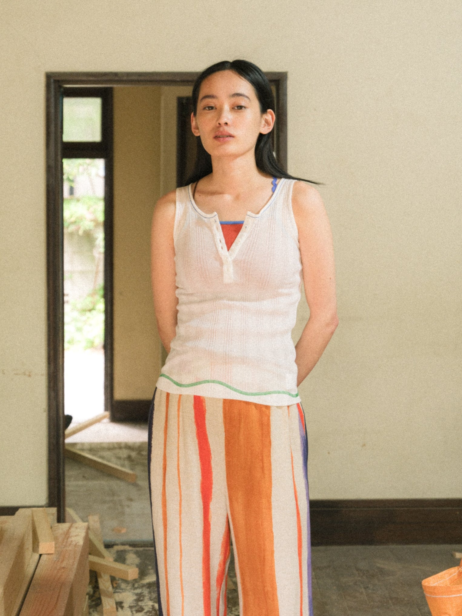 PAMM 知性のストライプパンツ　海砂利　サイズ1 知性のストライプパンツ – pamm.officialstore