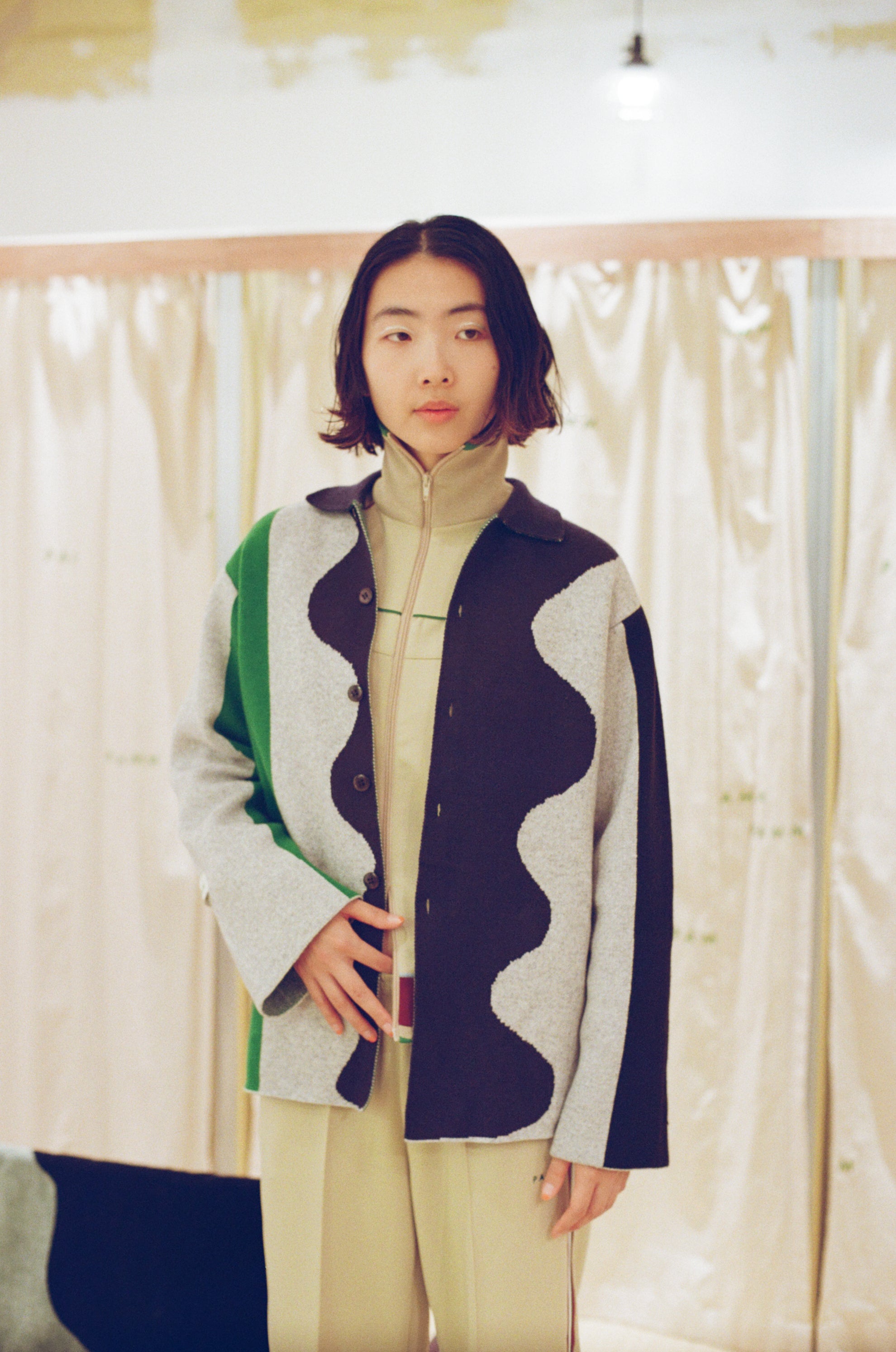 寛大なインテリアのニットジャケット – pamm.officialstore
