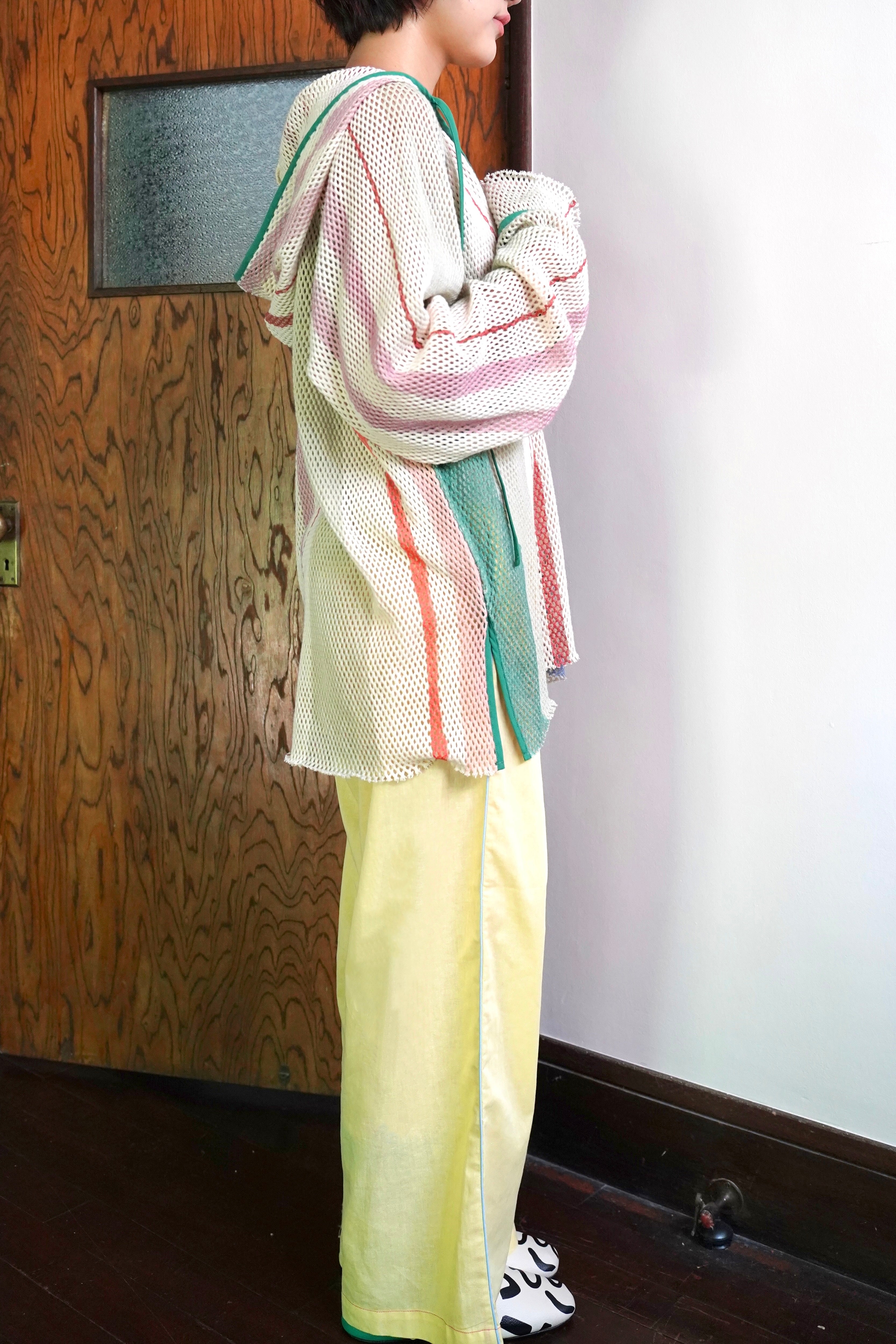 知性のストライプメッシュフーディー – pamm.officialstore