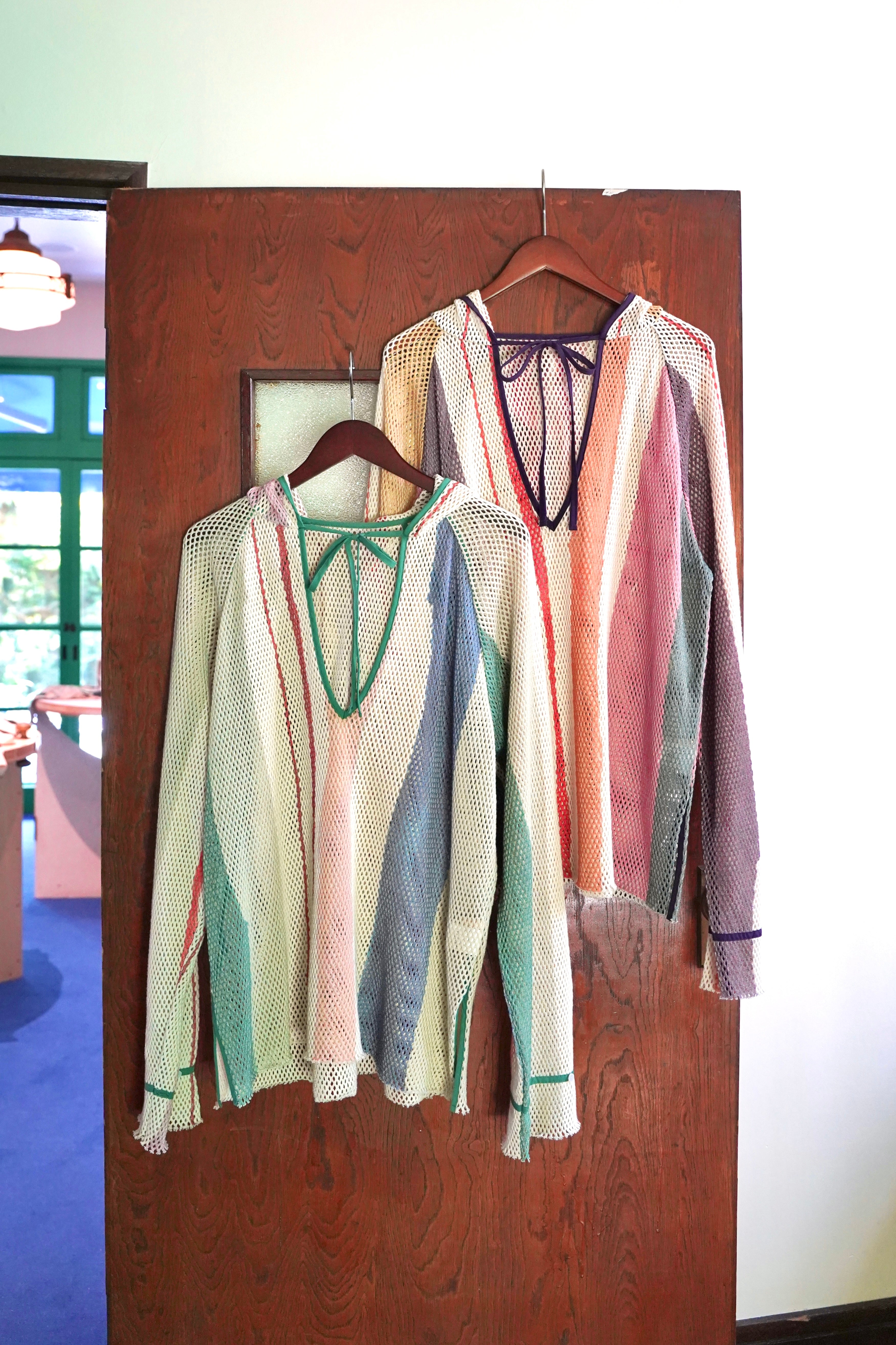 知性のストライプメッシュフーディー – pamm.officialstore