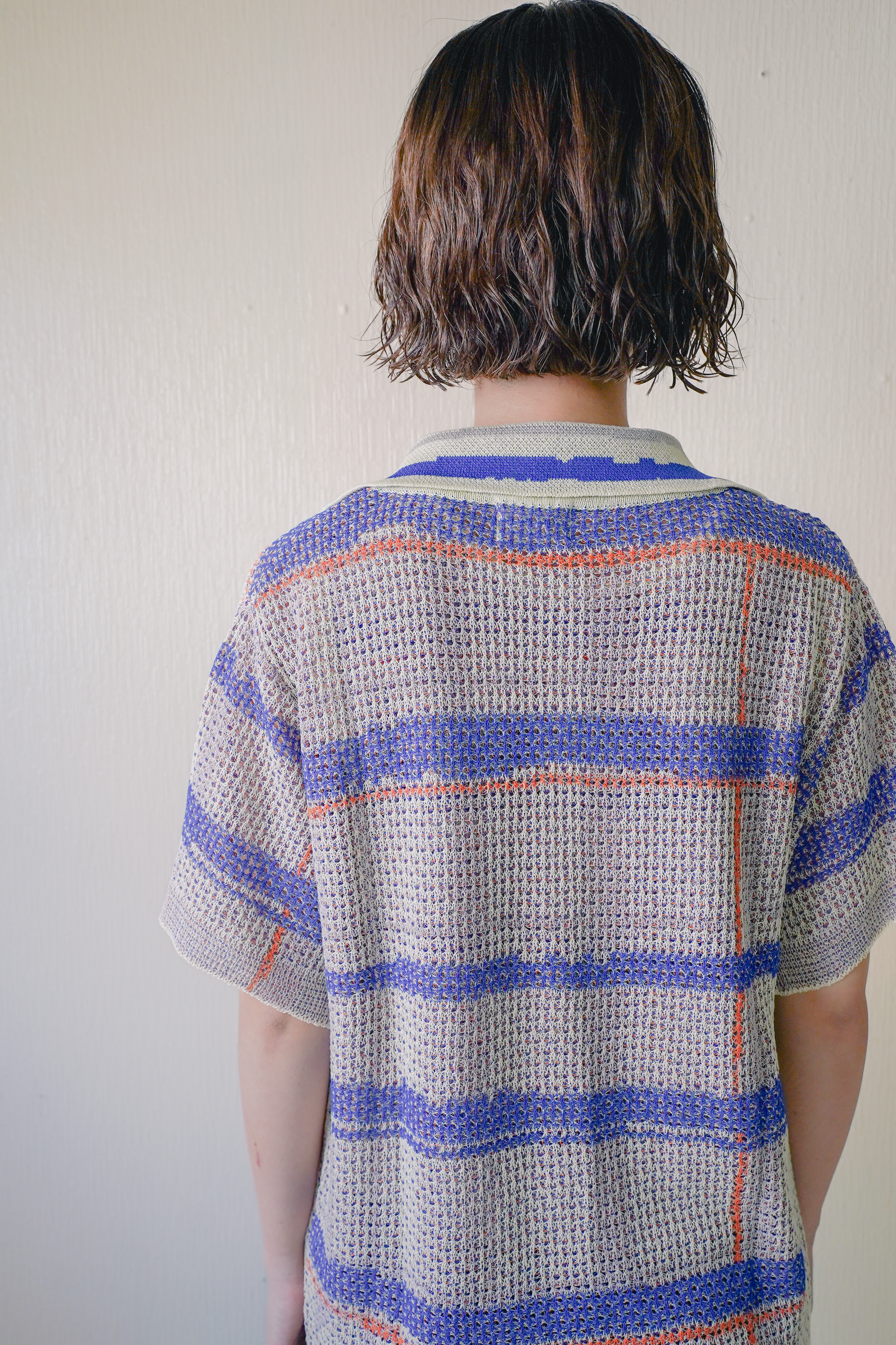 透明な空気のチェックメッシュポロ – pamm.officialstore
