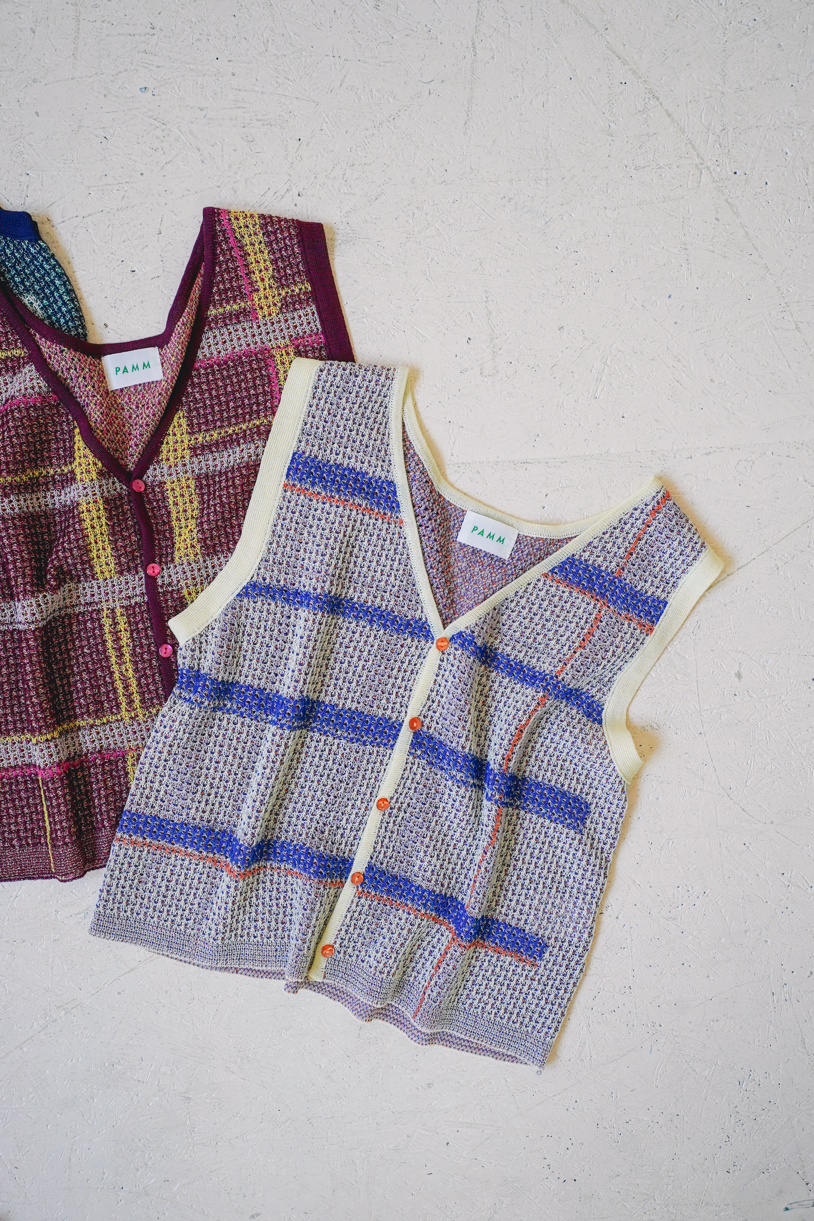 【楽ギフ_包装】 透明な空気のチェックメッシュベスト – pamm.officialstore トップス