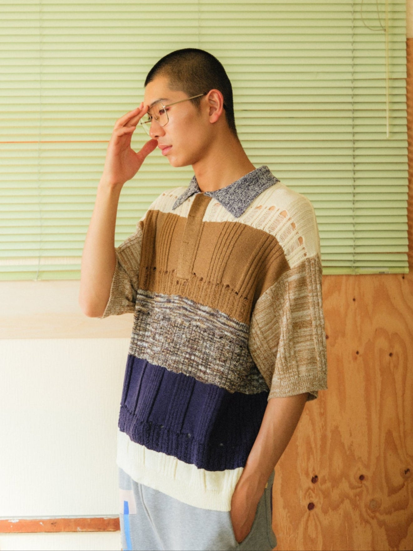 格子のニットポロシャツ – pamm.officialstore