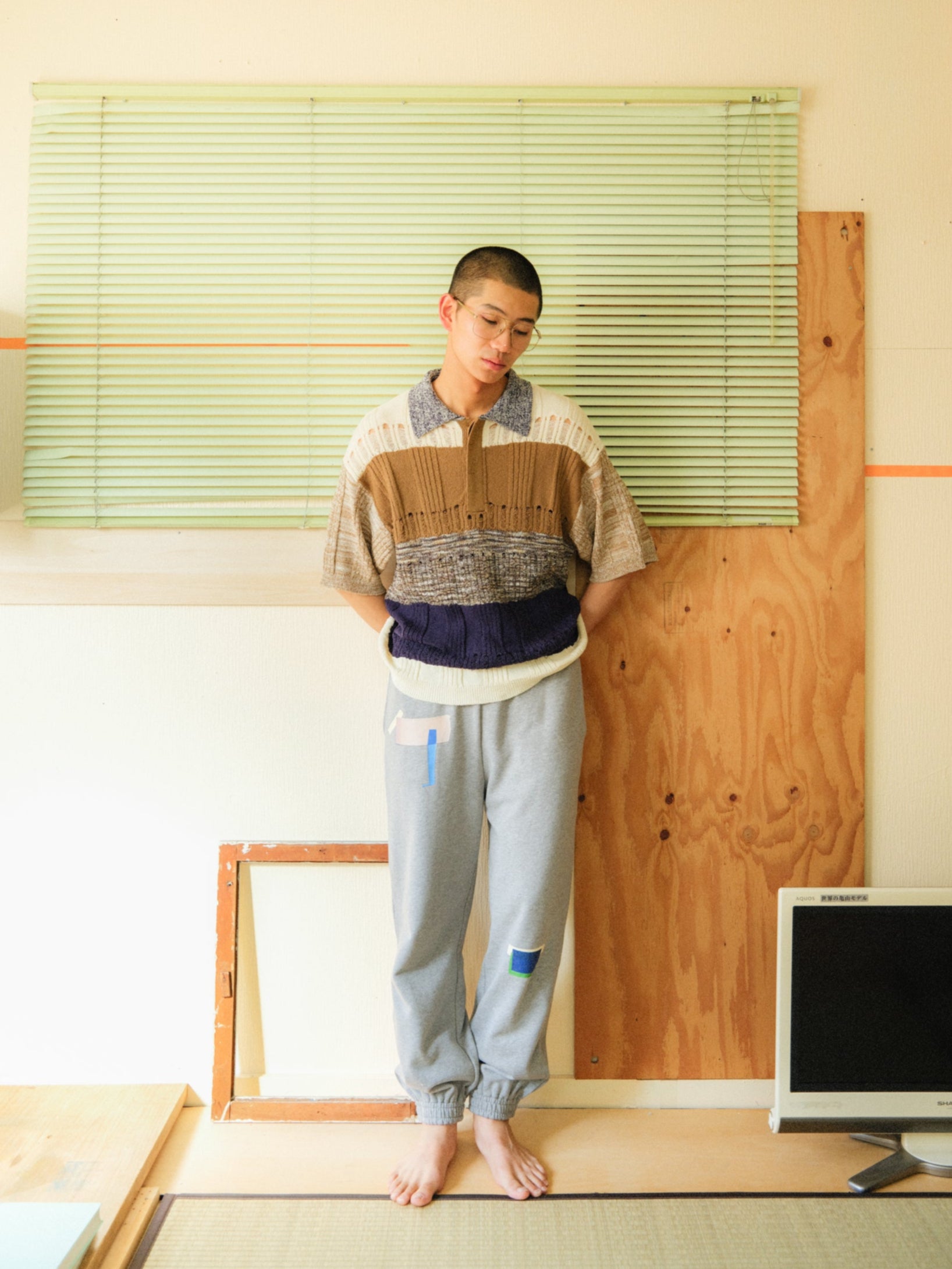 格子のニットポロシャツ – pamm.officialstore