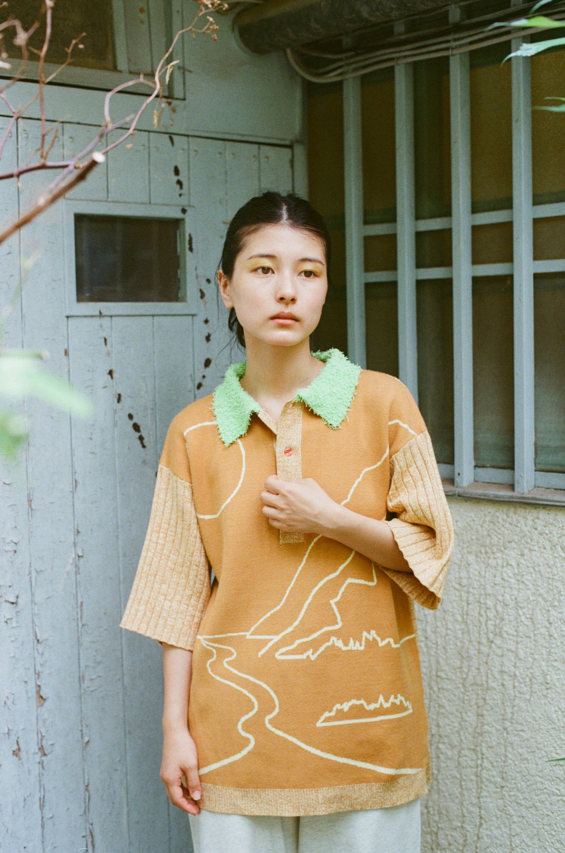 pamm 月のある風景のポロニット(砂漠の月) 月のある風景のニットポロ – pamm.officialstore