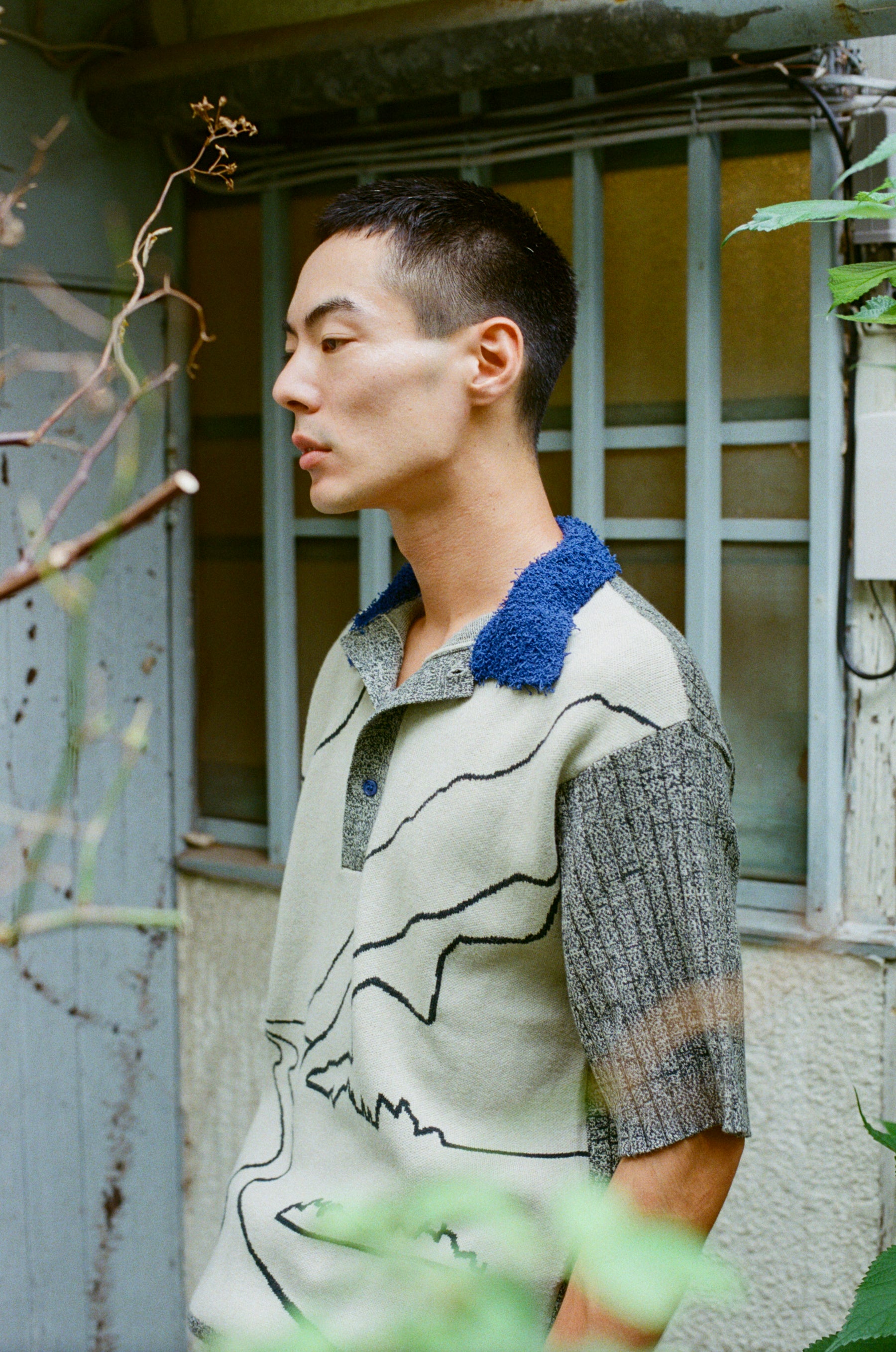 PAMM 月のある風景のサマーニットポロ 月のある風景のニットポロ – pamm.officialstore