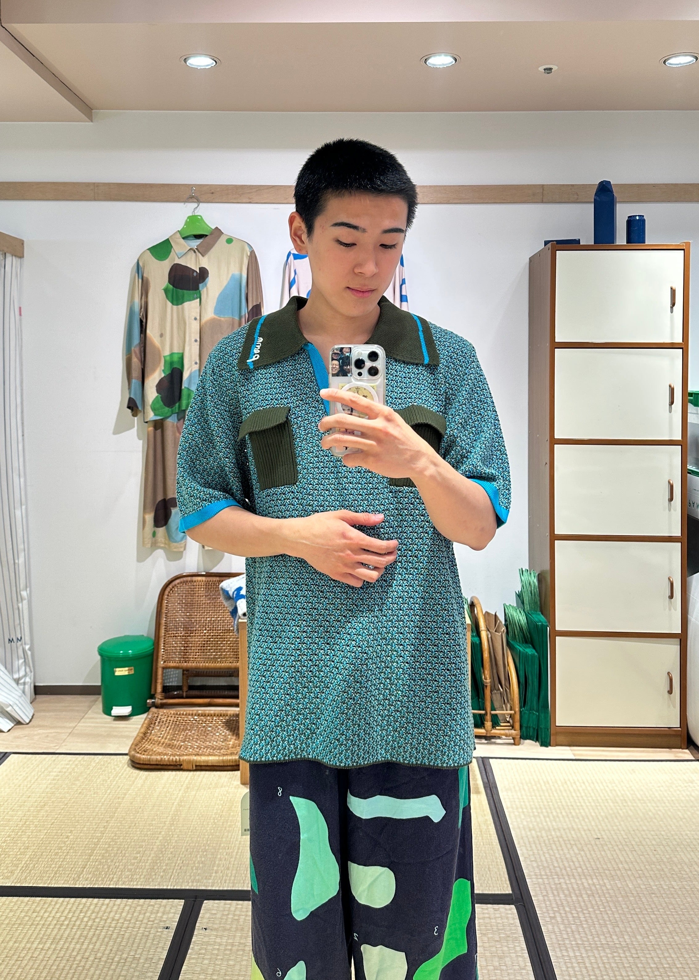 線と文字のメッシュニットポロ – pamm.officialstore