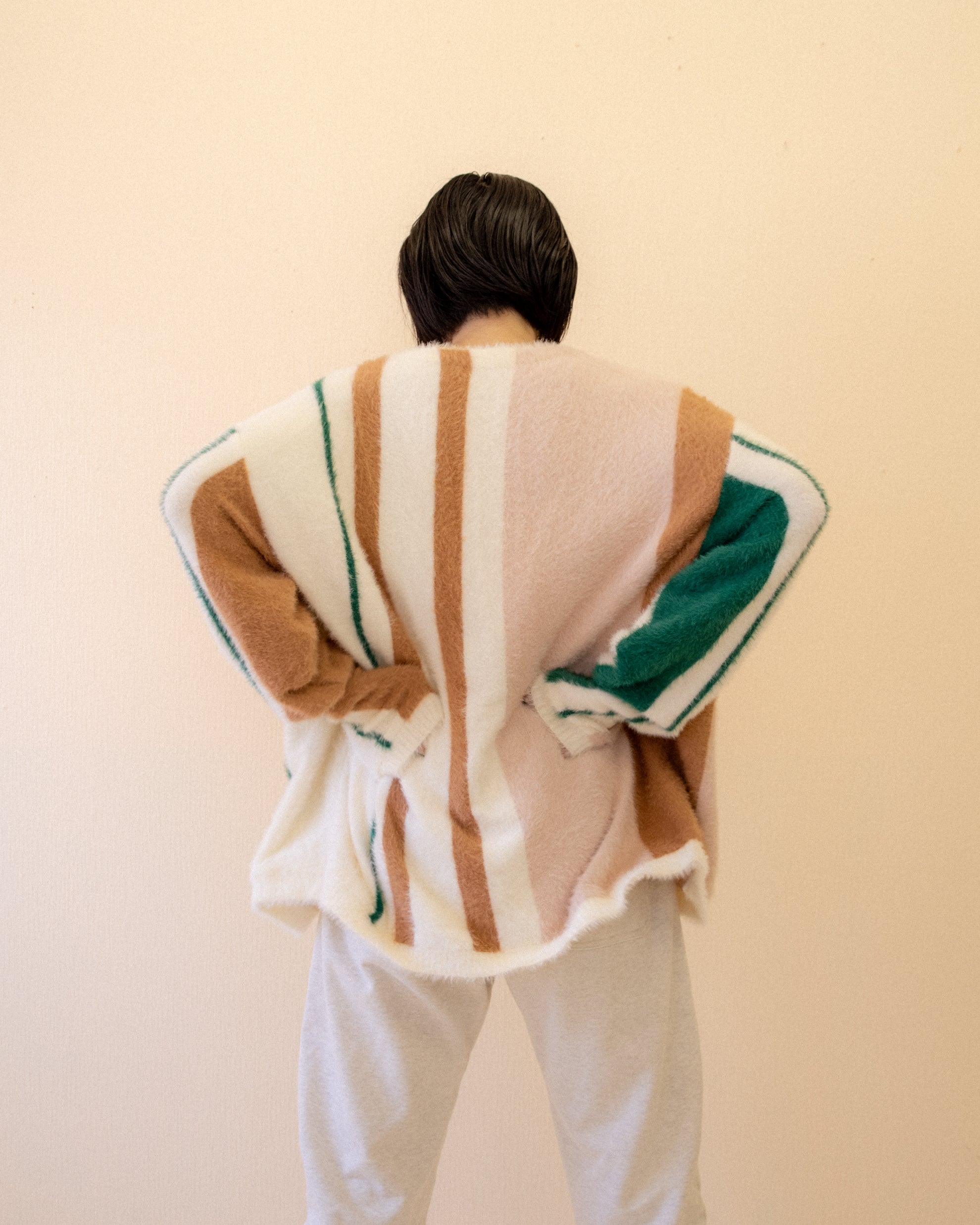 パム pamm 知性のストライプメッシュフーディー PAMM（パム）の「線と面のストライプメッシュトップス（シャツ