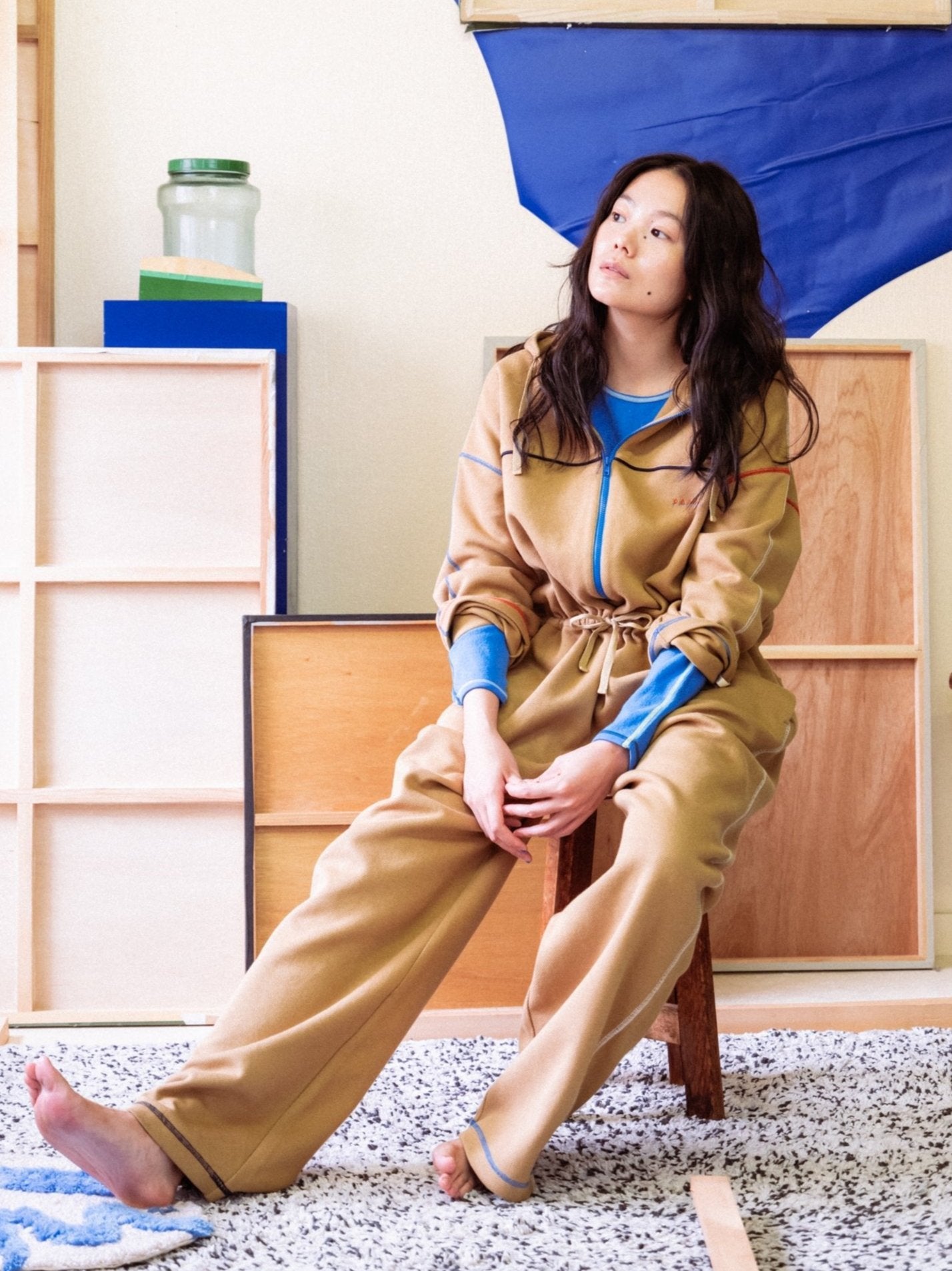 【試着のみ】極美品　PAMM 肌色のワークジャンプスーツ　オールインワン 肌色のワークジャンプスーツ – pamm.officialstore