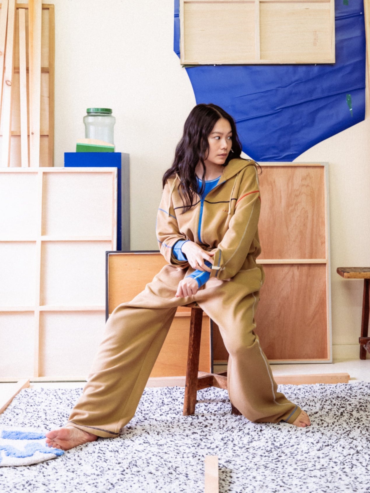 【試着のみ】極美品　PAMM 肌色のワークジャンプスーツ　オールインワン 肌色のワークジャンプスーツ – pamm.officialstore