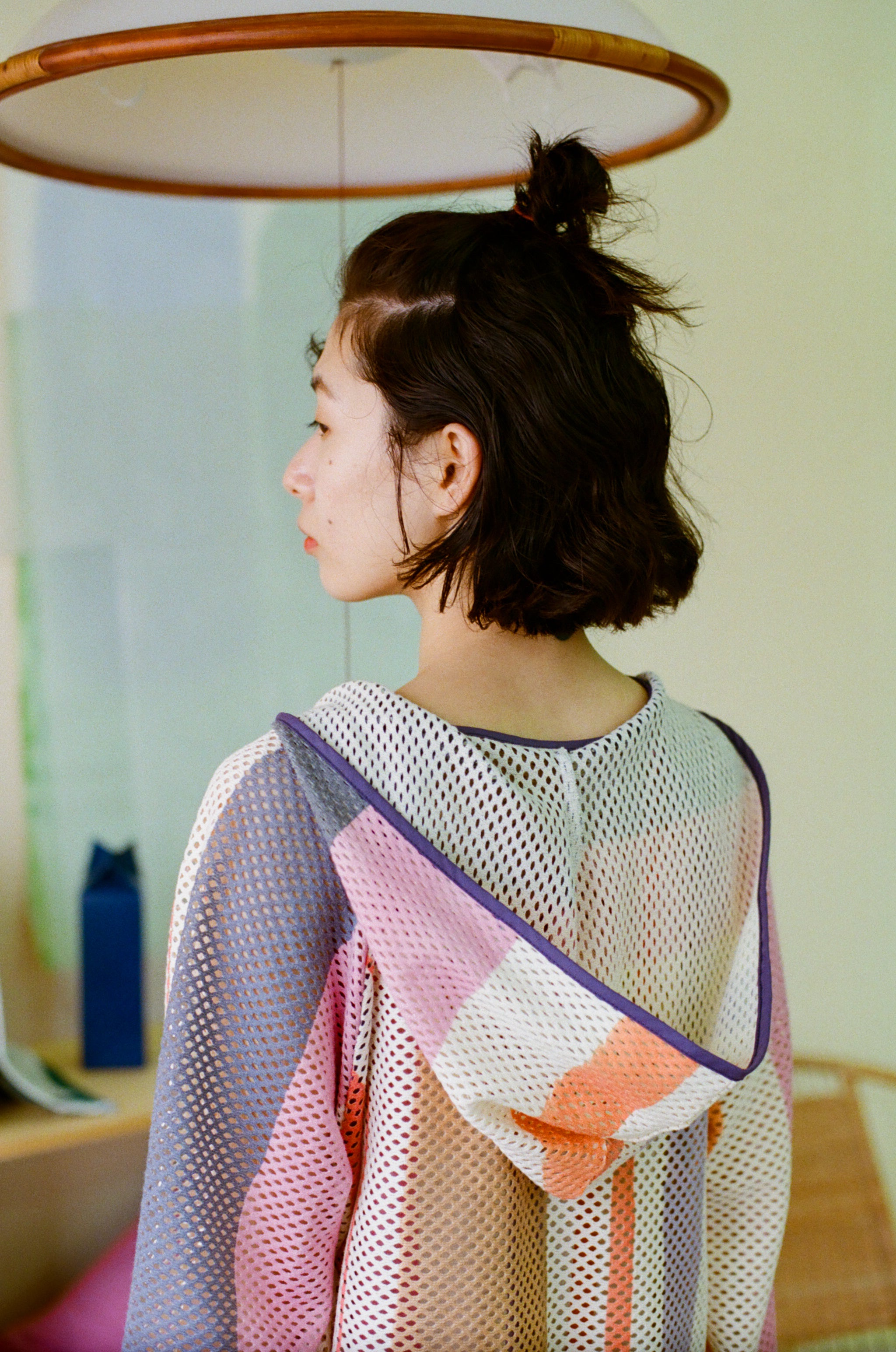 知性のストライプメッシュフーディー – pamm.officialstore