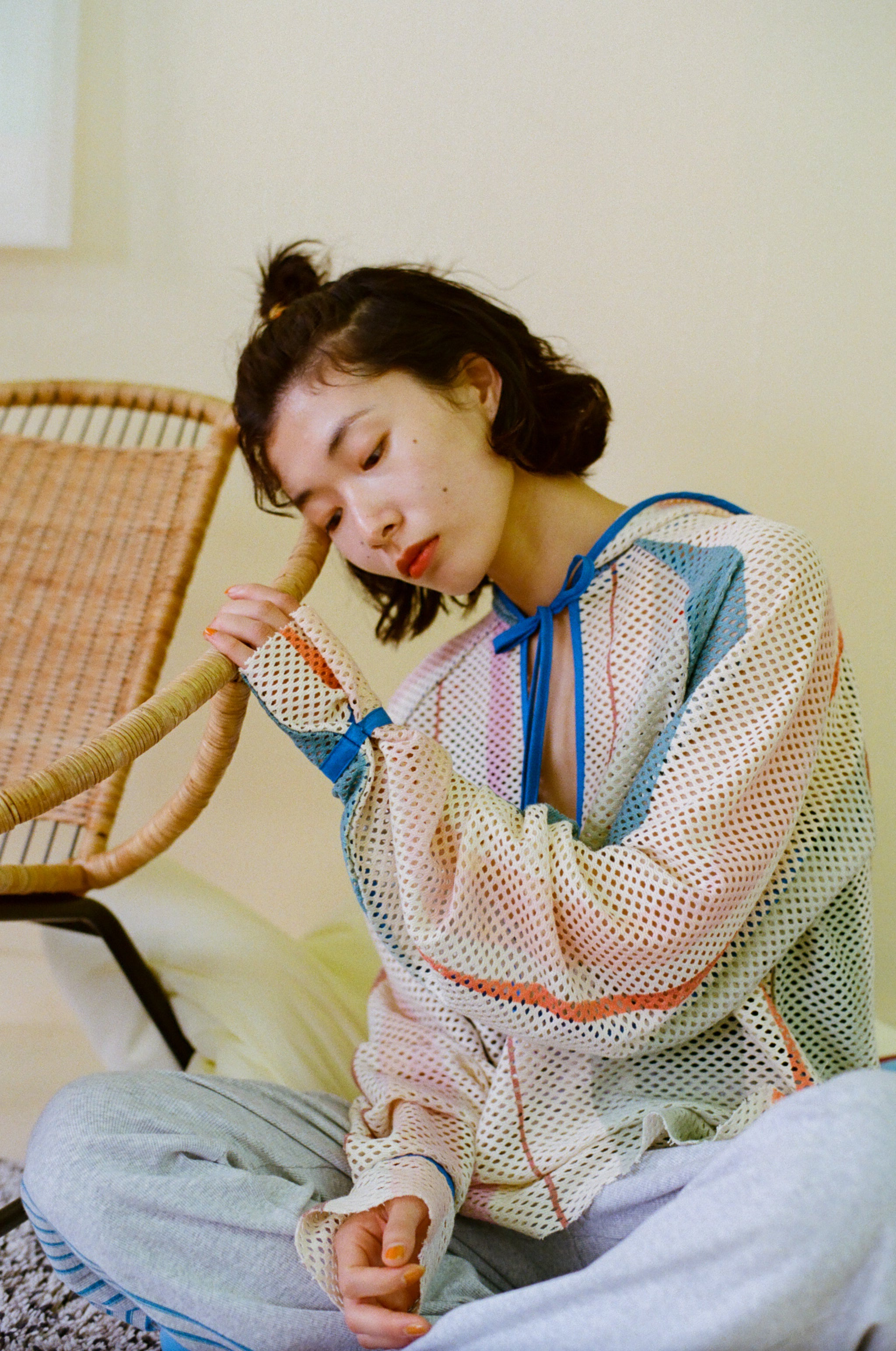 知性のストライプメッシュフーディー – pamm.officialstore