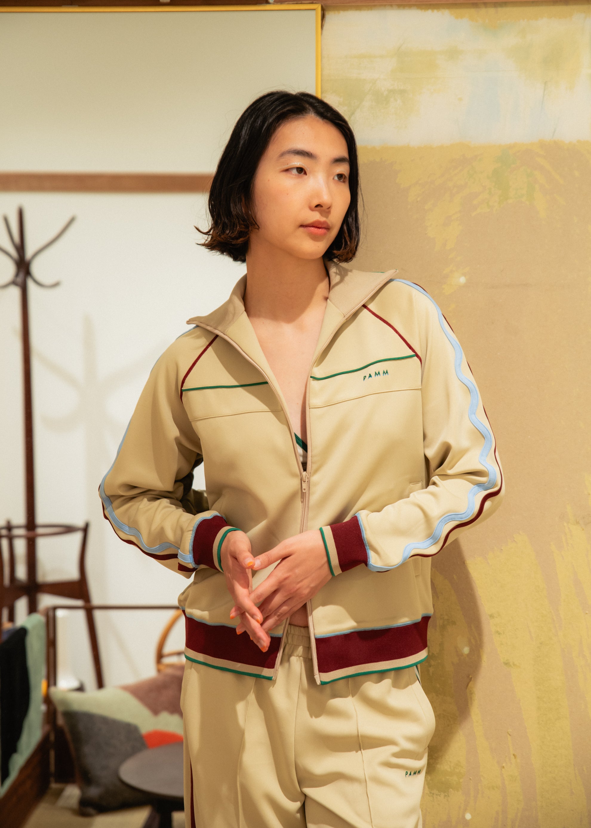 PAMM トラックジャケット スポーティ ジッパー付きジャケット グレー ホームウェアのトラックジャケット – pamm.officialstore
