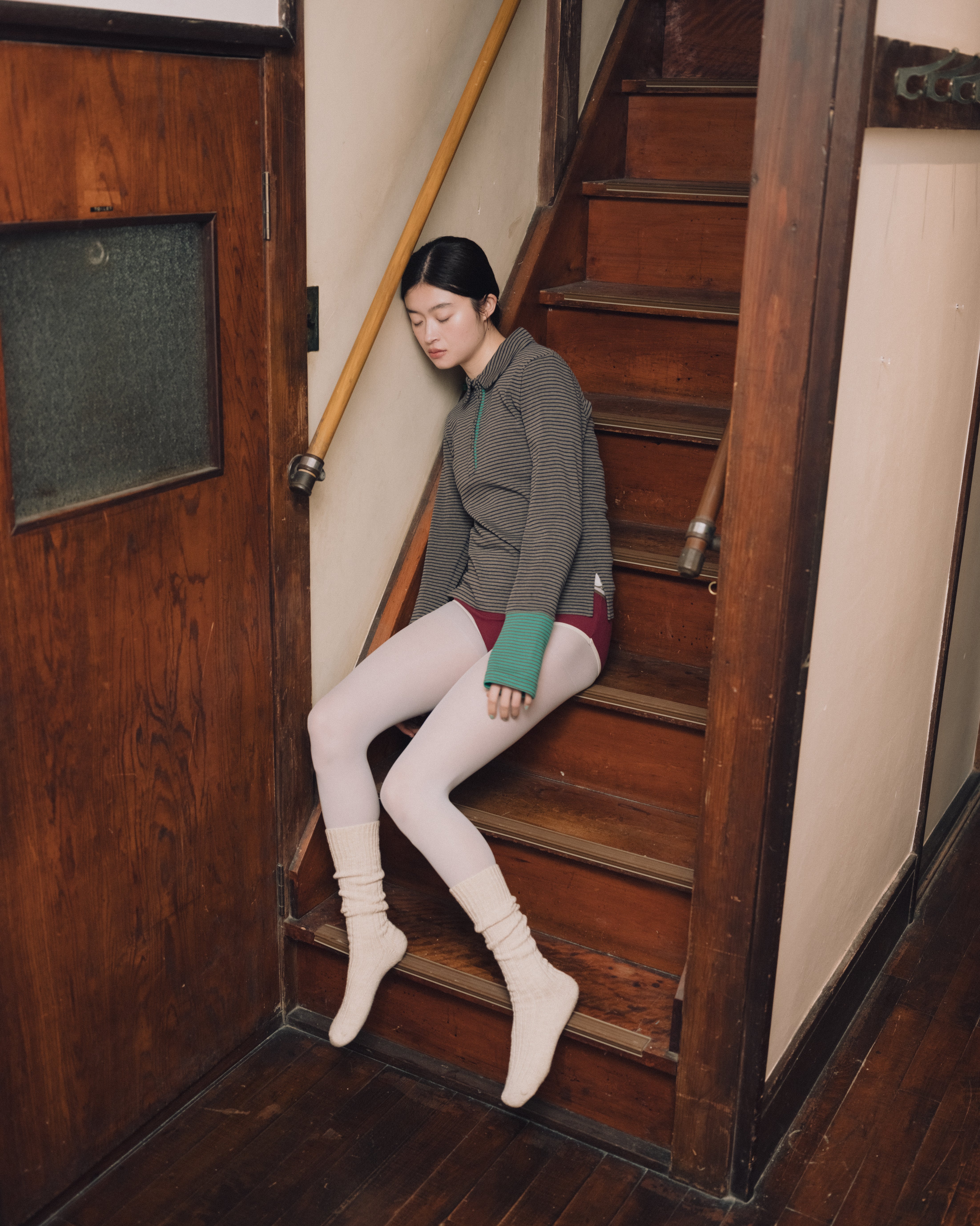 PAMM 罫線のボーダーポロトップス ブラウン系 罫線のボーダーポロトップス – pamm.officialstore