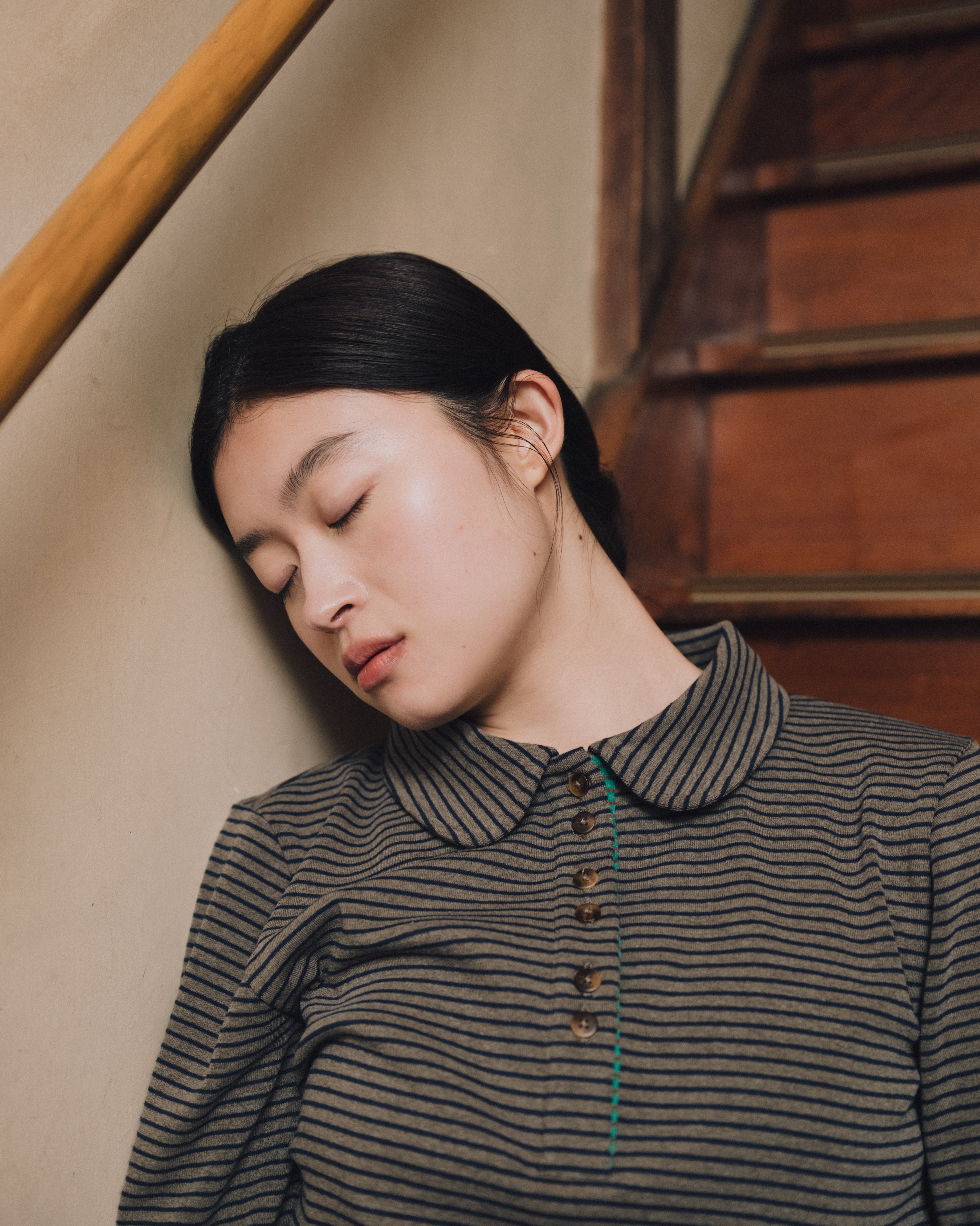 PAMM 罫線のボーダーポロトップス ブラウン系 罫線のボーダーポロトップス – pamm.officialstore