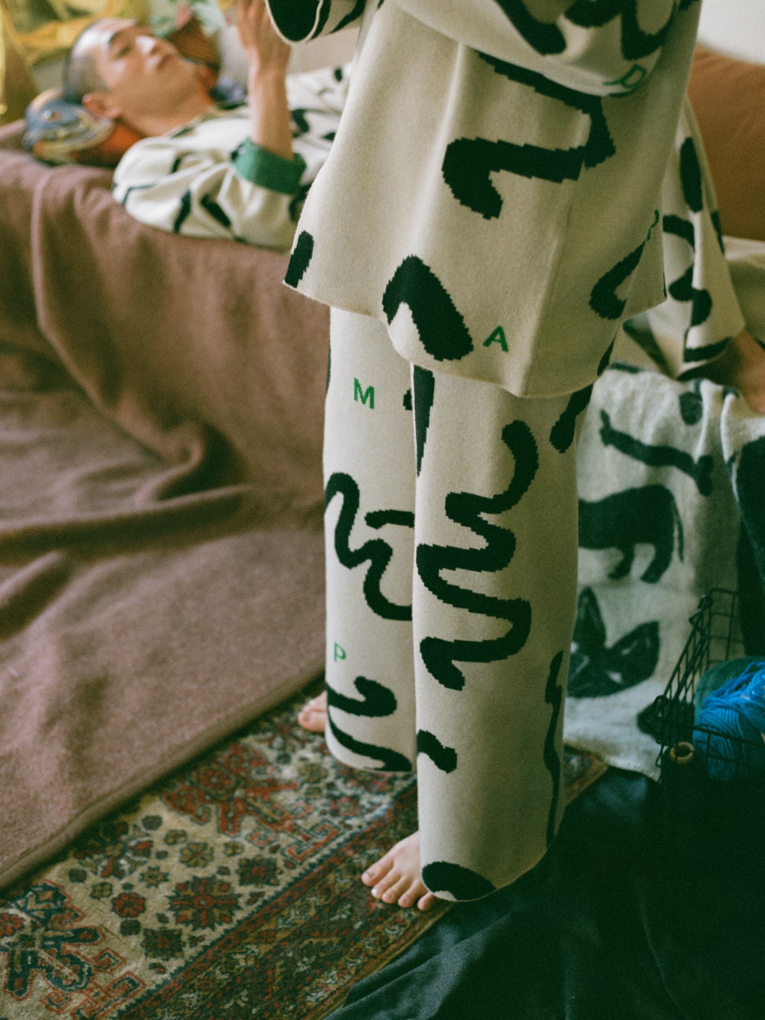 thanks sea knit pajamas(ベージュ × ブラック) – pamm.officialstore