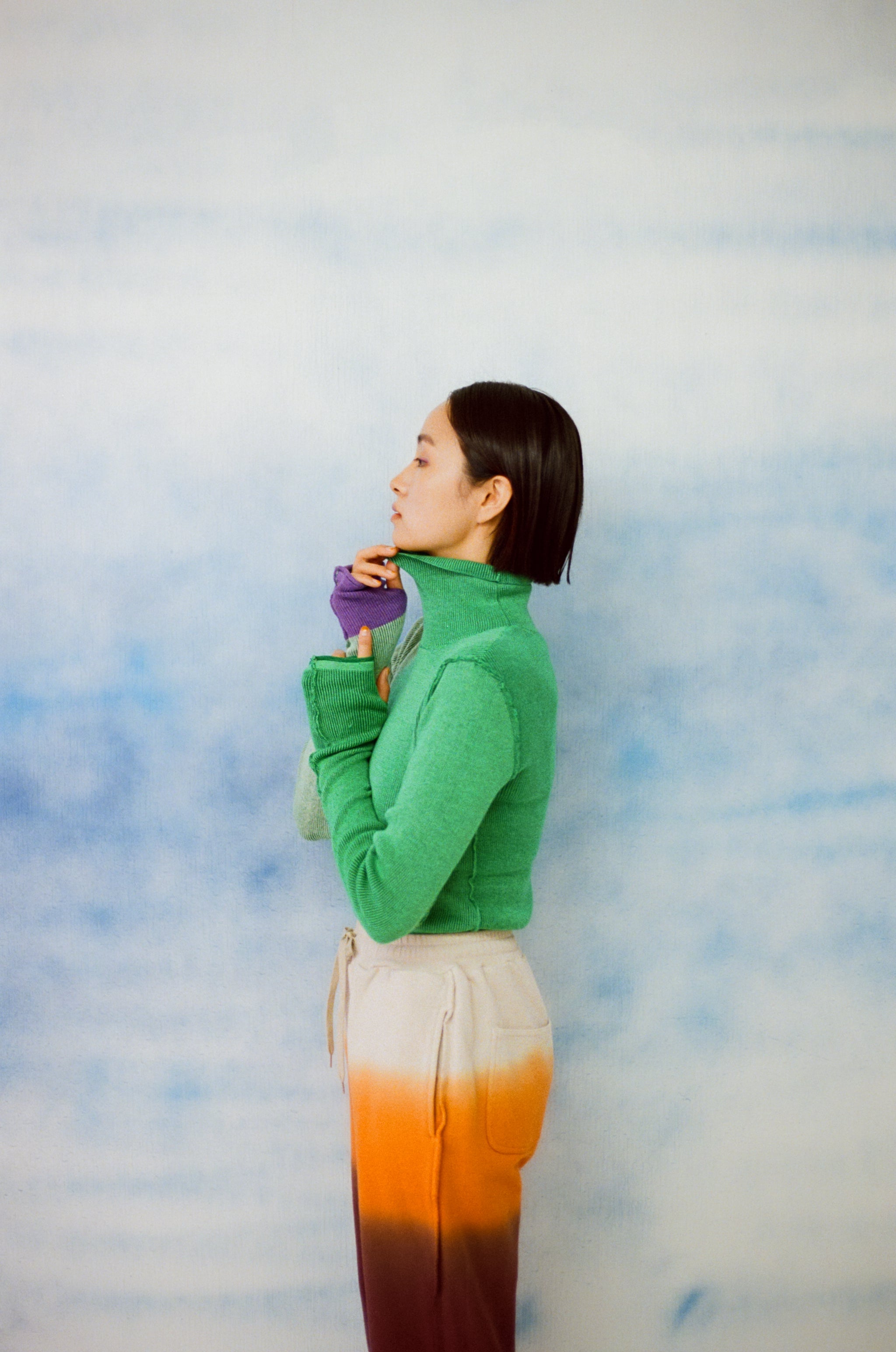 手染めのハイネックリブニット – pamm.officialstore
