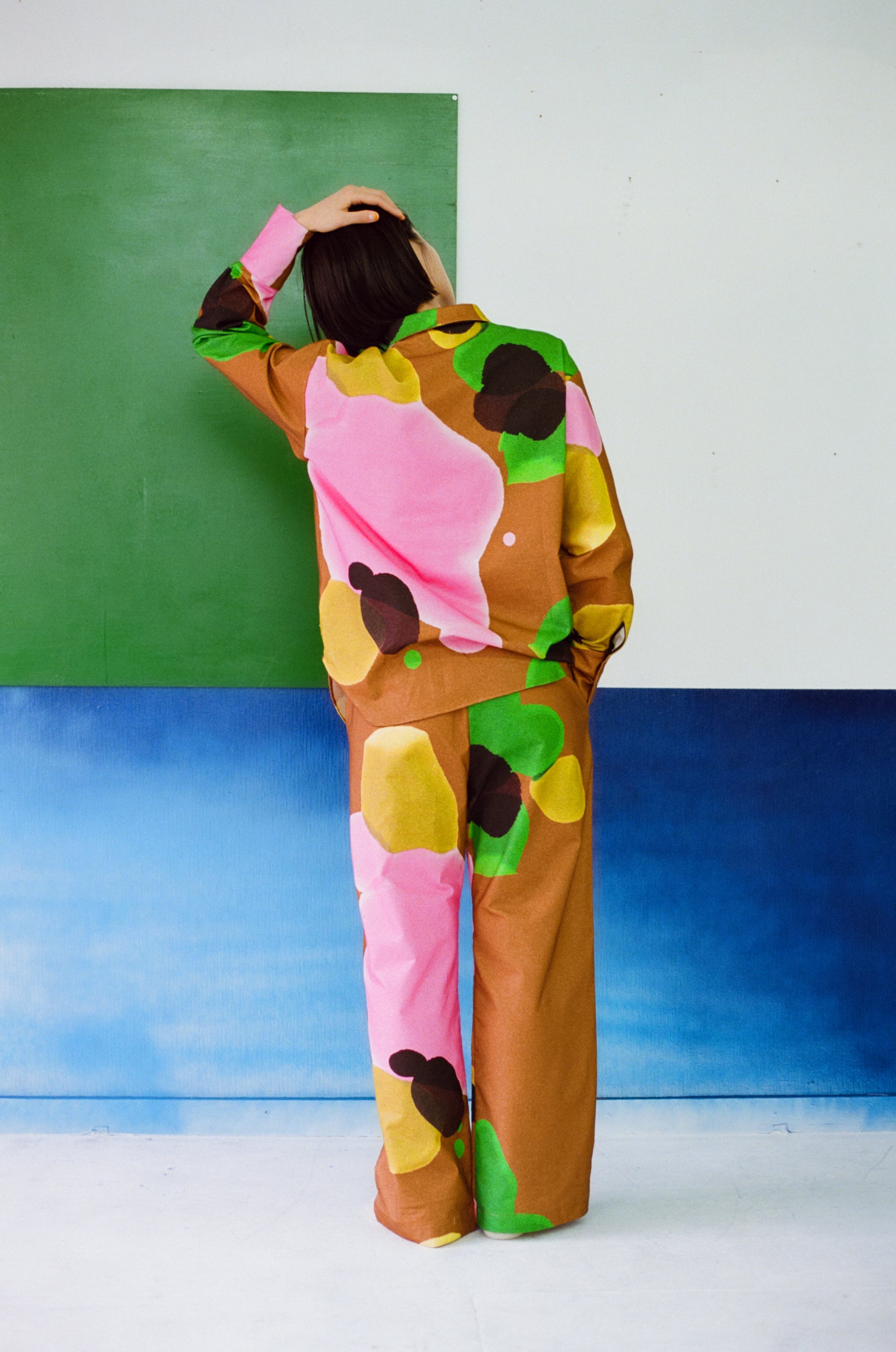 大きく描いた植物のフランネルパンツ – pamm.officialstore