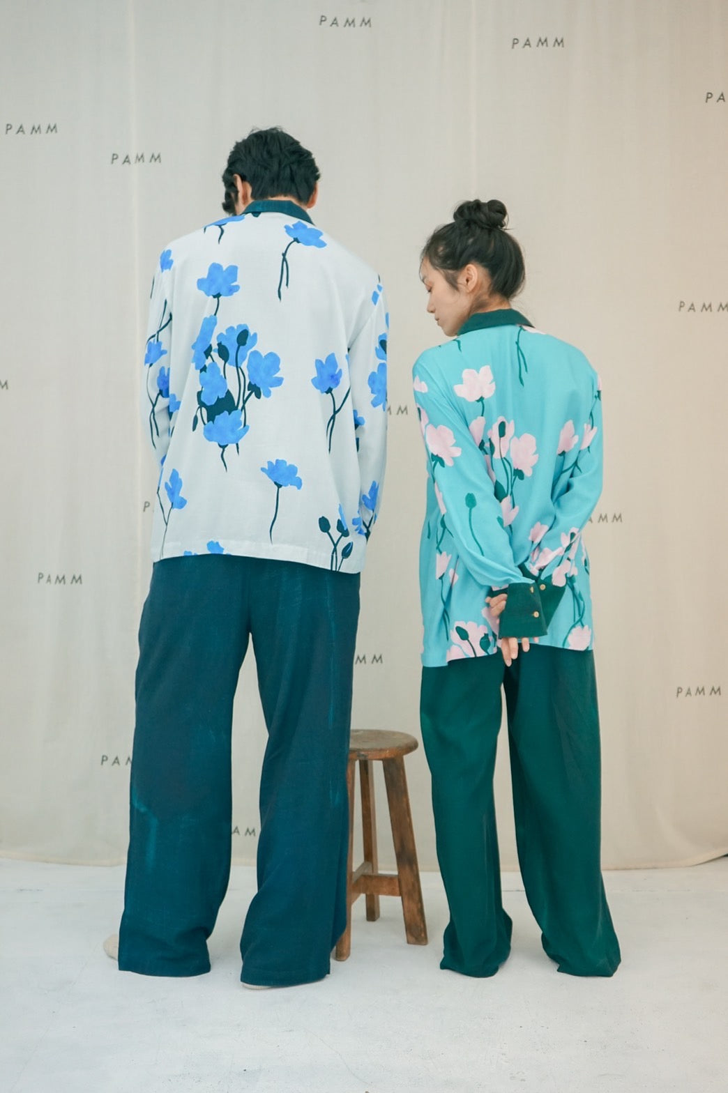 知性の花柄パジャマ(サニーブルー) – pamm.officialstore